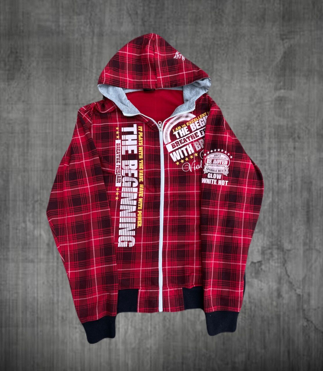 00s archive check hooded jacket y2k テック系 If Six Was Nine 2000s Japanese archive Plaid Hood Zip-up Hoodie