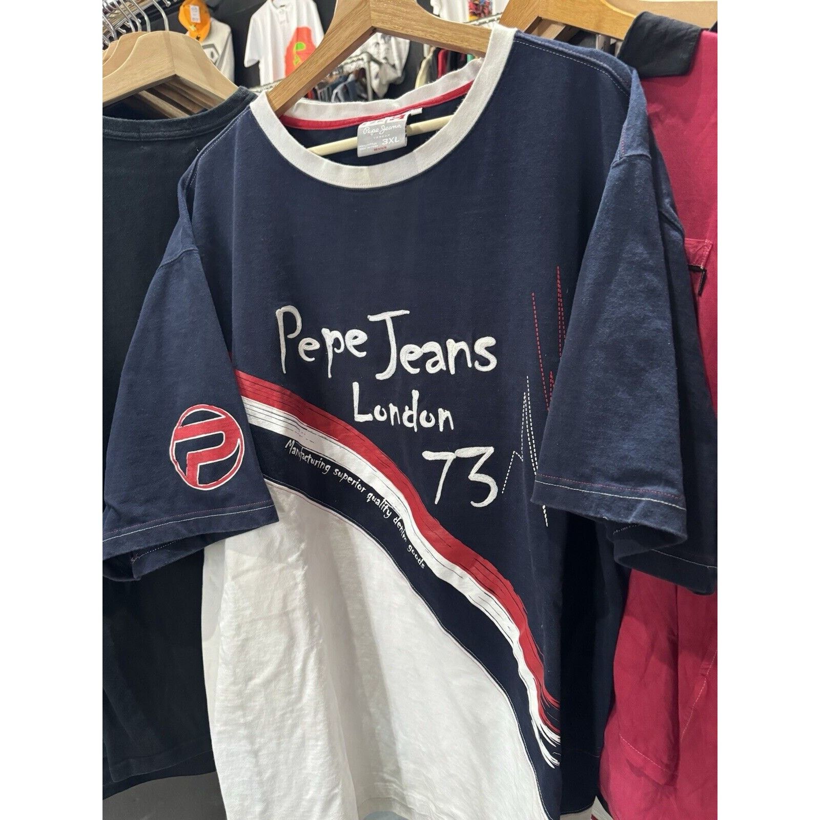 Pepe Jeans VTG Y2K Pepe Jeans London 73 Color Block T Shirt Size 3XL Grailed