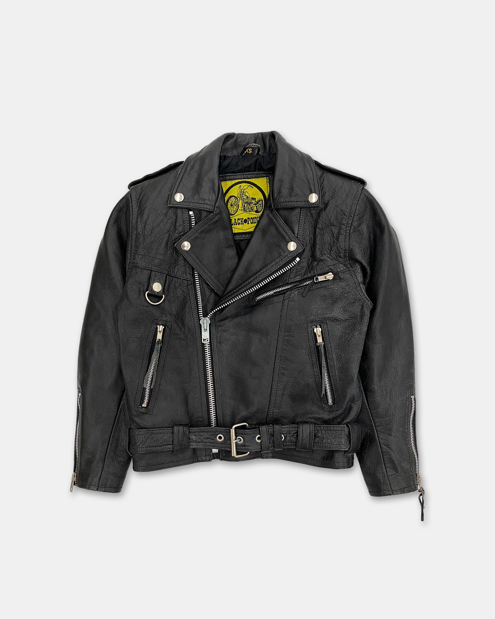 Vintage 1990s Biker Leatherjacket Size XS / US 0-2 / IT 36-38 - 1 Thumbnail