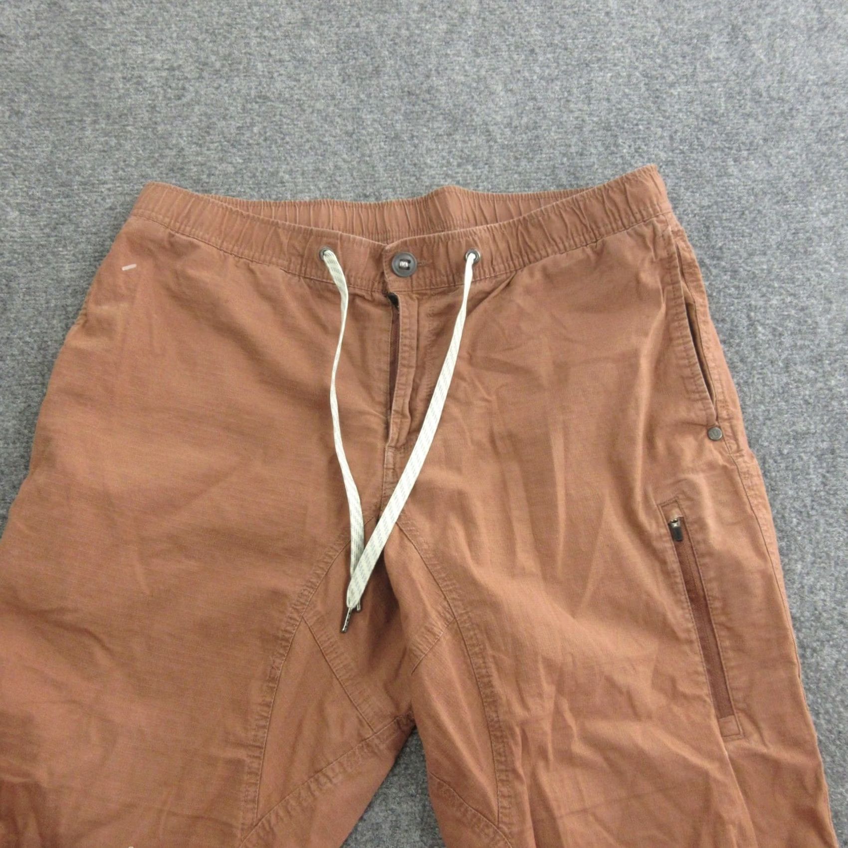 Vuori Vuori Pants Mens M Brown Khakis Elastic Waist Drawstring Zip Pocket Casual Size US 31 - 4 Thumbnail