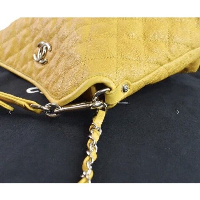 Chanel Chanel French Riviera Quilted CaviarLeather Hobo Bag Yellow Size ONE SIZE - 9 Thumbnail