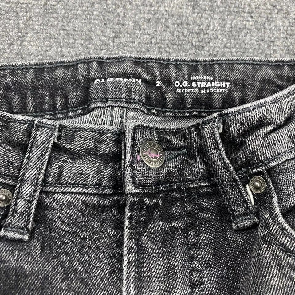 Old Navy Old Navy Jeans Women's 2 O.G. Straight Charcoal Wash Size 24" / US 00 / IT 34 - 6 Thumbnail