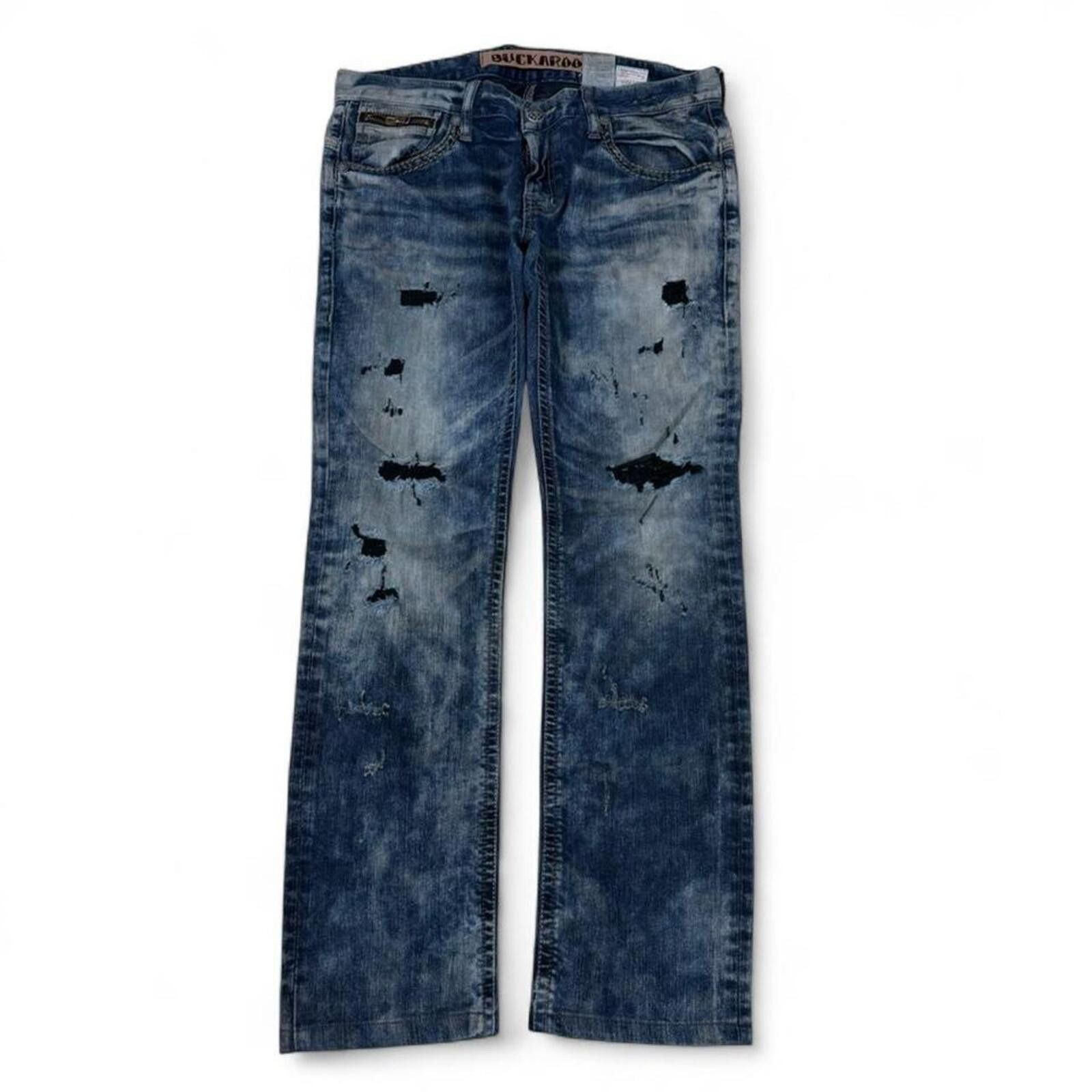 True Religion Buckaroo vintage stud work detail dark wash article Size 34" / US 12 / IT 48 - 3 Thumbnail