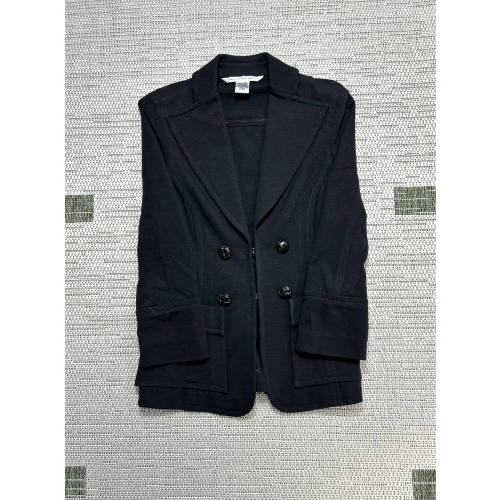 Diane von Furstenberg Diane von Furstenberg Blazer Womens 4 Black Stretch Flap Pockets Formal Jacket Benign Size S / US 4 / IT 40 - 2 Thumbnail