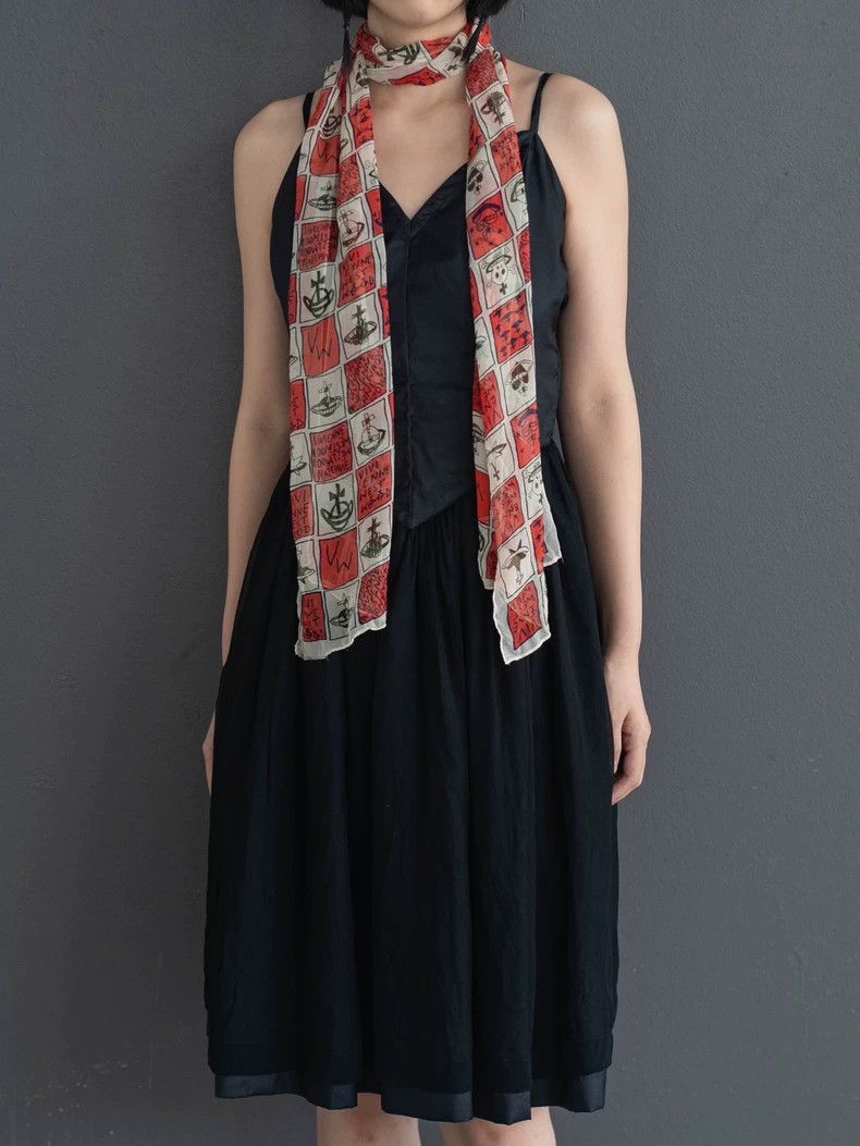 Vivienne Westwood Vivienne Westwood size25*167cm Saturn Skull Silk Scarf Size ONE SIZE - 1 Thumbnail