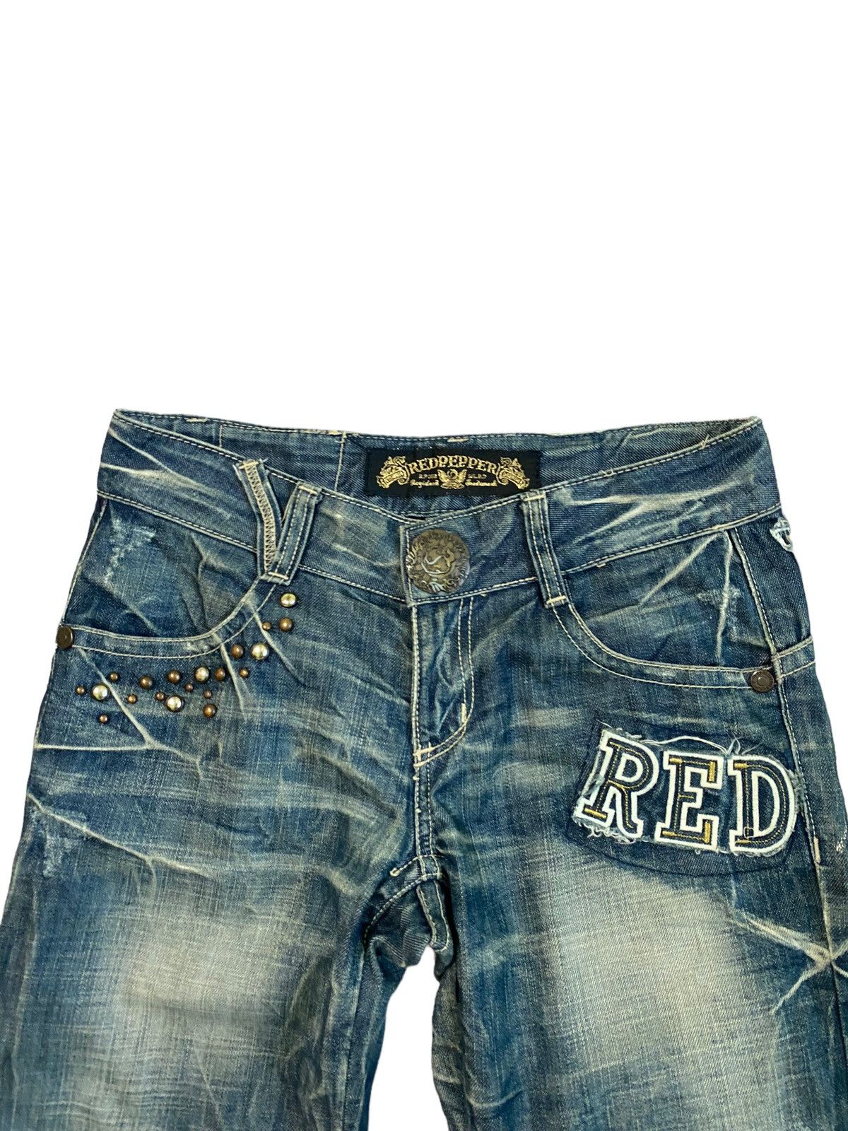 Japanese Brand Famous Fashion REDPEPPER Patches Clawmark Denim Size US 28 / EU 44 - 3 Thumbnail