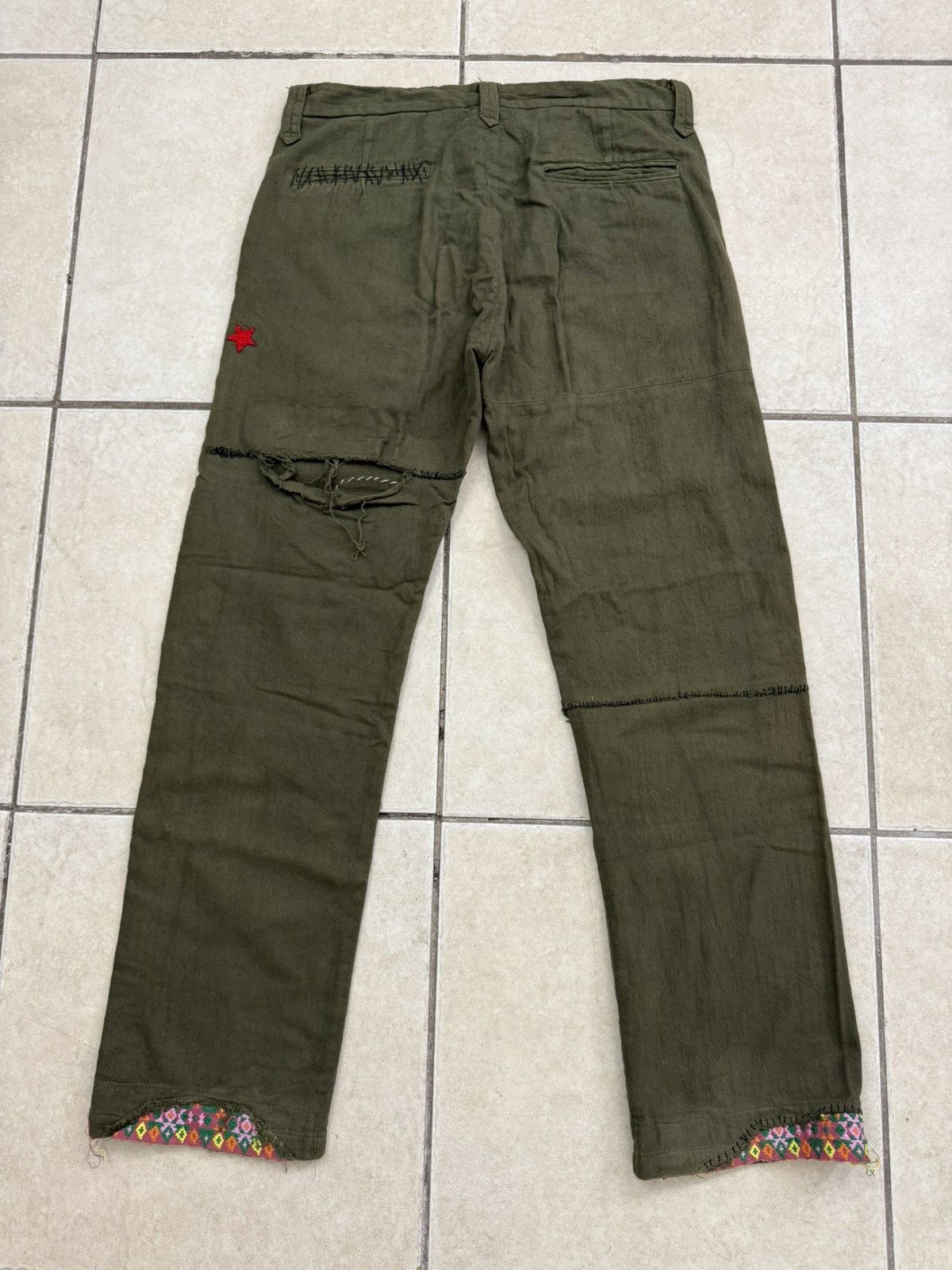 Designer × Japanese Brand × NADA Rebirth To Tabura Rasa Distress Rework Patchwork Pant Size L Size US 34 / EU 50 - 4 Thumbnail
