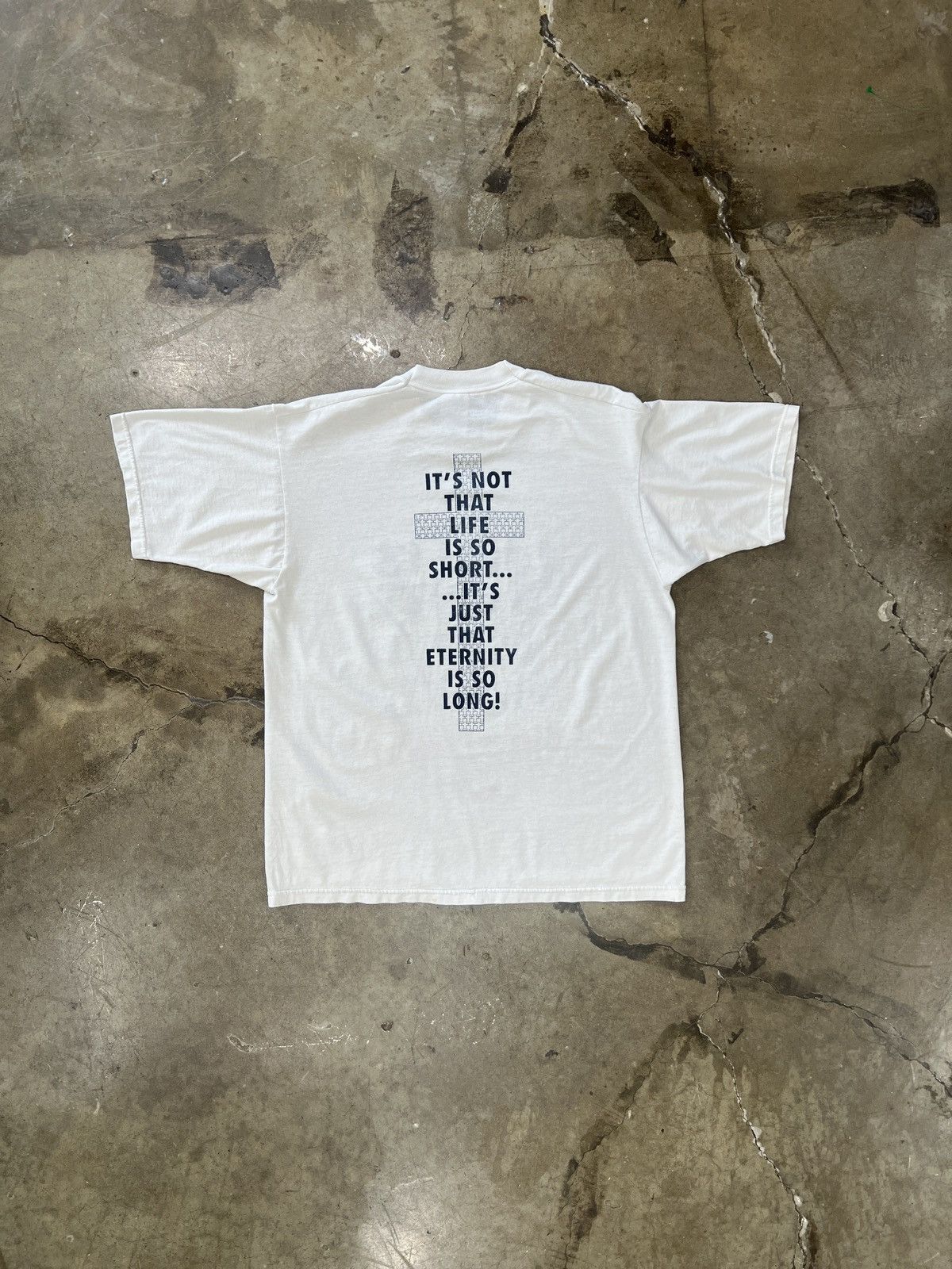 Vintage Vintage Reebok Life is Short Cross Jesus Religious Tee Large Size US L / EU 52-54 / 3 - 5 Thumbnail