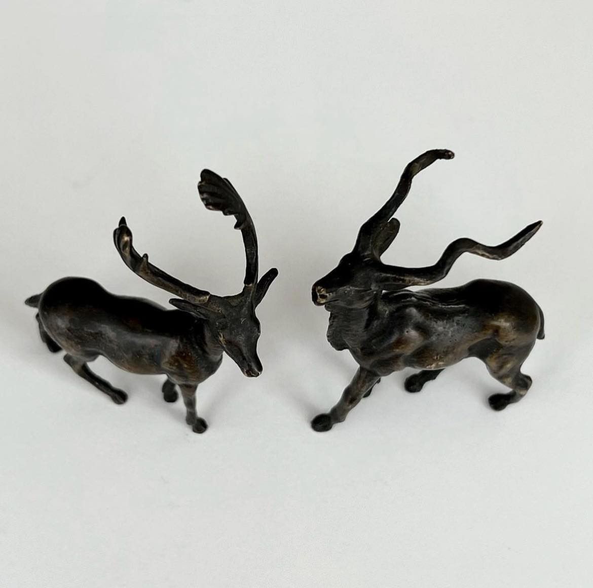 Vintage 1950's Vintage Bronze Miniature Figure Deer Gazelles Europe Size ONE SIZE - 6 Thumbnail