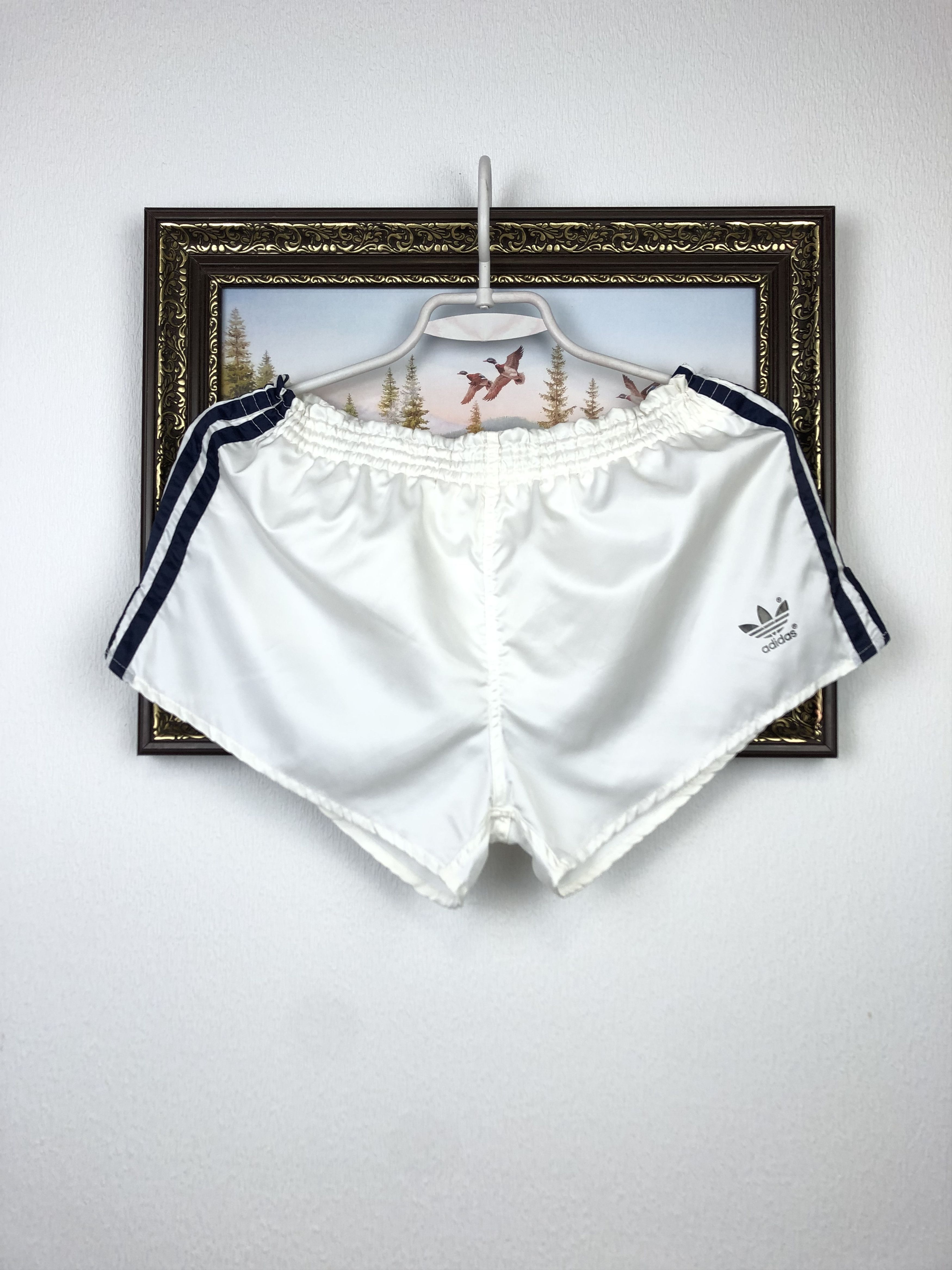Adidas Vintage Adidas West Germany Nylon White Shorts Athletic Size US 32 / EU 48 - 1 Thumbnail