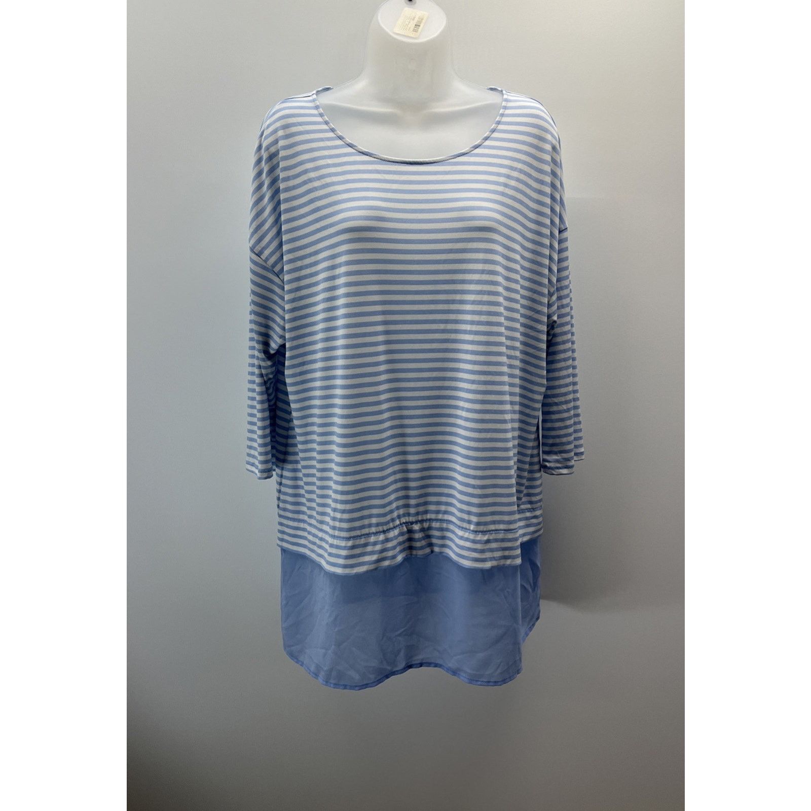 Chicos Chicos Light Blue Stripe 3/4 Sleeve Tunic Top Size 2 Size XS / US 0-2 / IT 36-38 - 1 Thumbnail