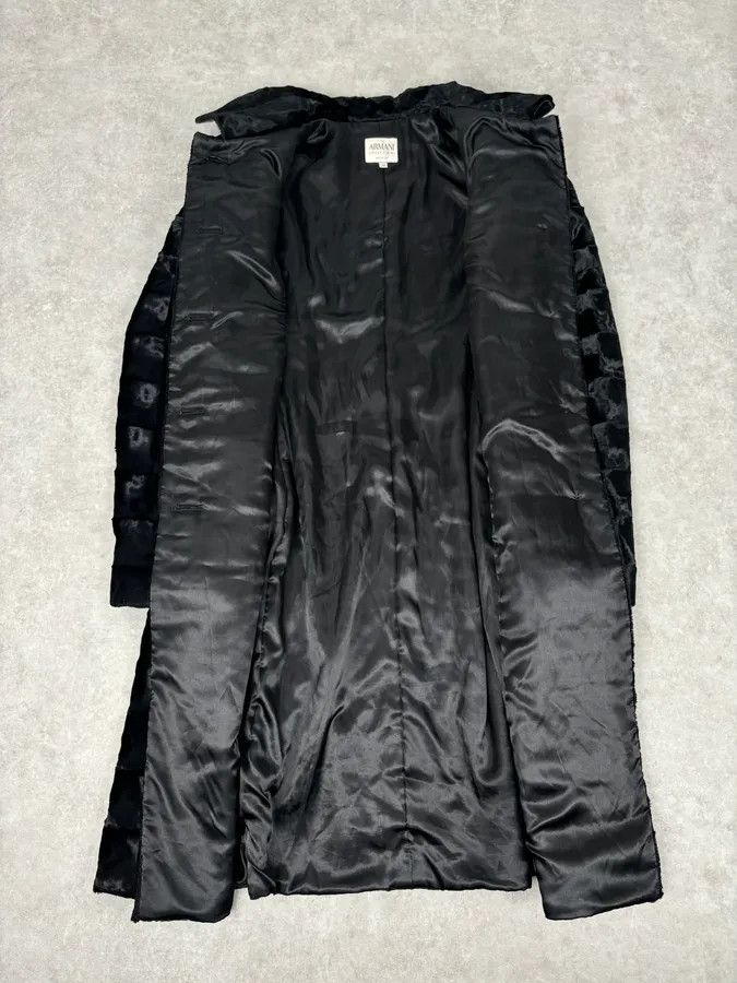 Armani Collezioni FW2009 Armani Collezioni Black Faux Fur Textured Long Coat Size M / US 6-8 / IT 42-44 - 7 Thumbnail