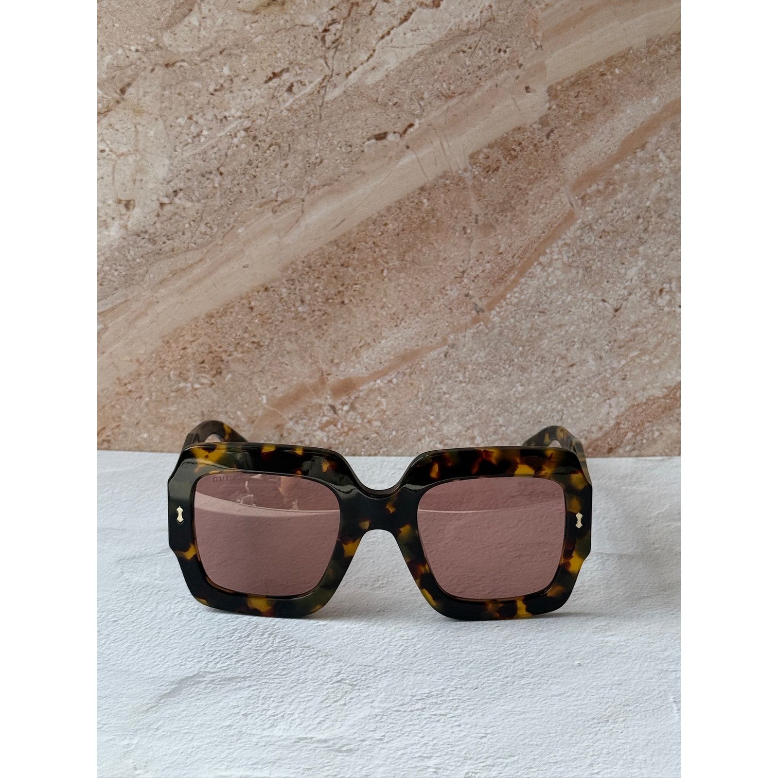 Gucci NEW Gucci GG1111S Brown Red Lens Oversized Sunglasses Size ONE SIZE - 8 Thumbnail