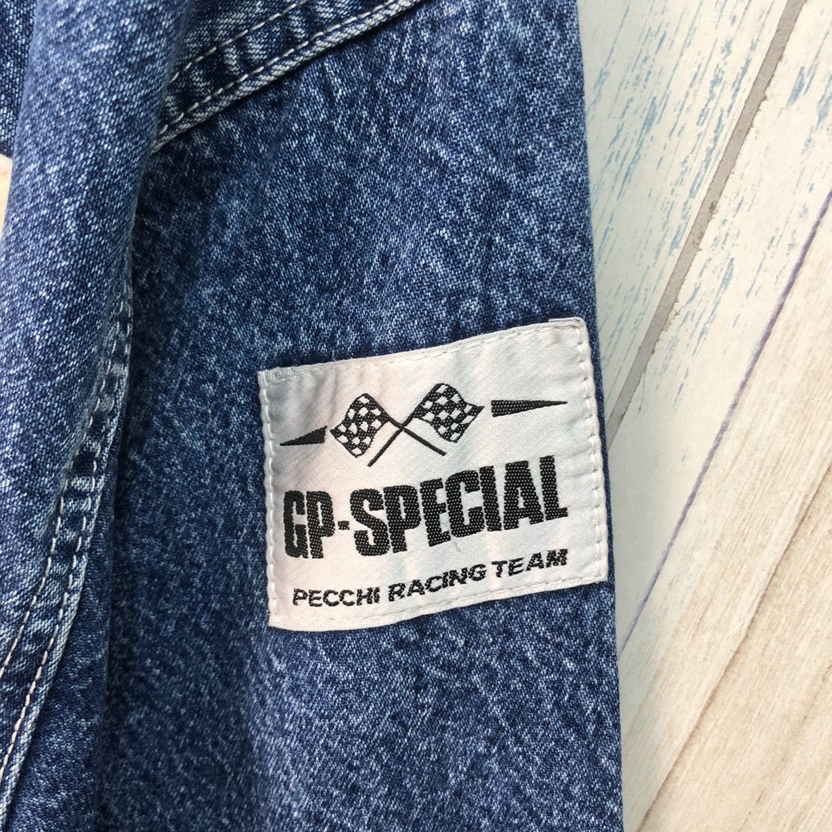 Vintage Vintage GP-Special Pecchi Racing Team Bomber Denim Jacket Size US XL / EU 56 / 4 - 6 Thumbnail