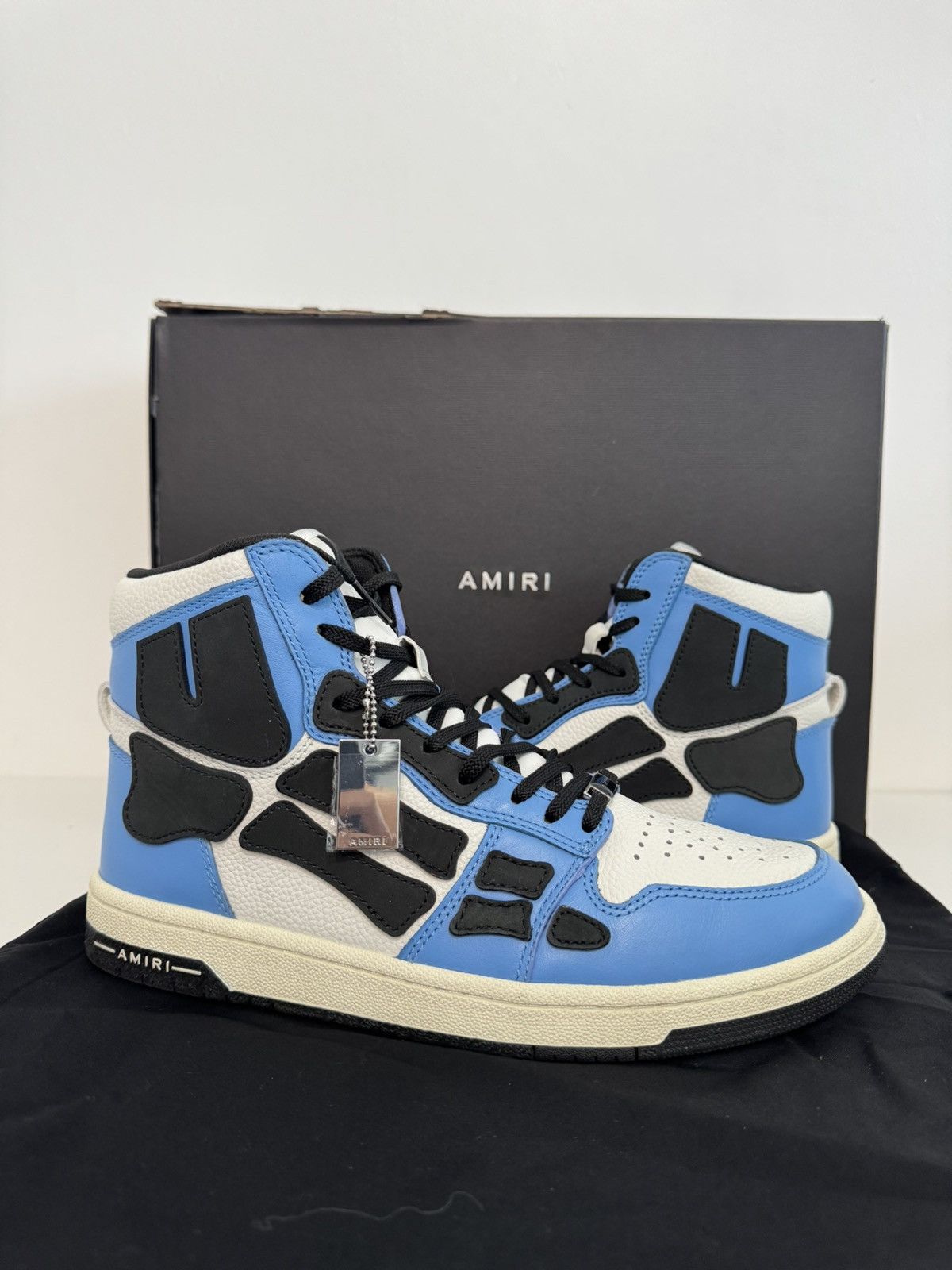 Amiri Amiri Skel Top Hi Blue/White Size 9 Preowned W/ Box Size US 9 / EU 42 - 1 Thumbnail