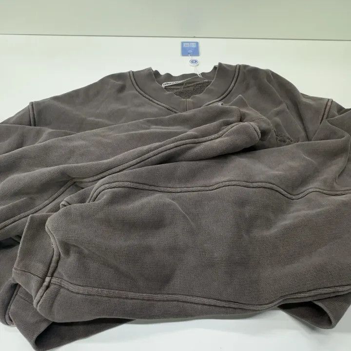 Alexander Wang Alexander Wang Brown V-Neck Cropped Sweatshirt - Size S / US 4 / IT 40 - 4 Thumbnail