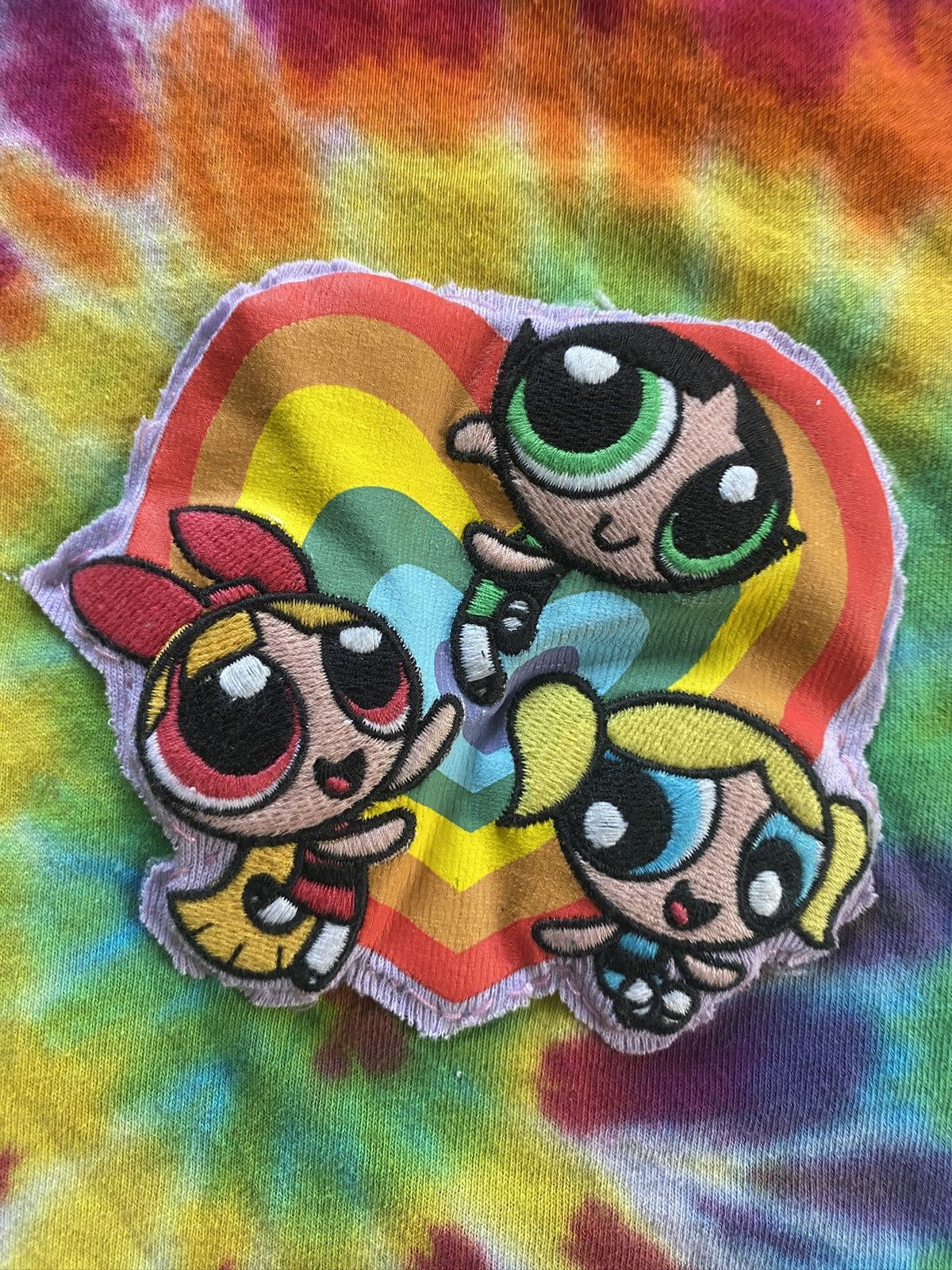 Cartoon Network Vintage Y2K Power Puff Girls Patch Tie Dye Tee Size US XL / EU 56 / 4 - 3 Thumbnail