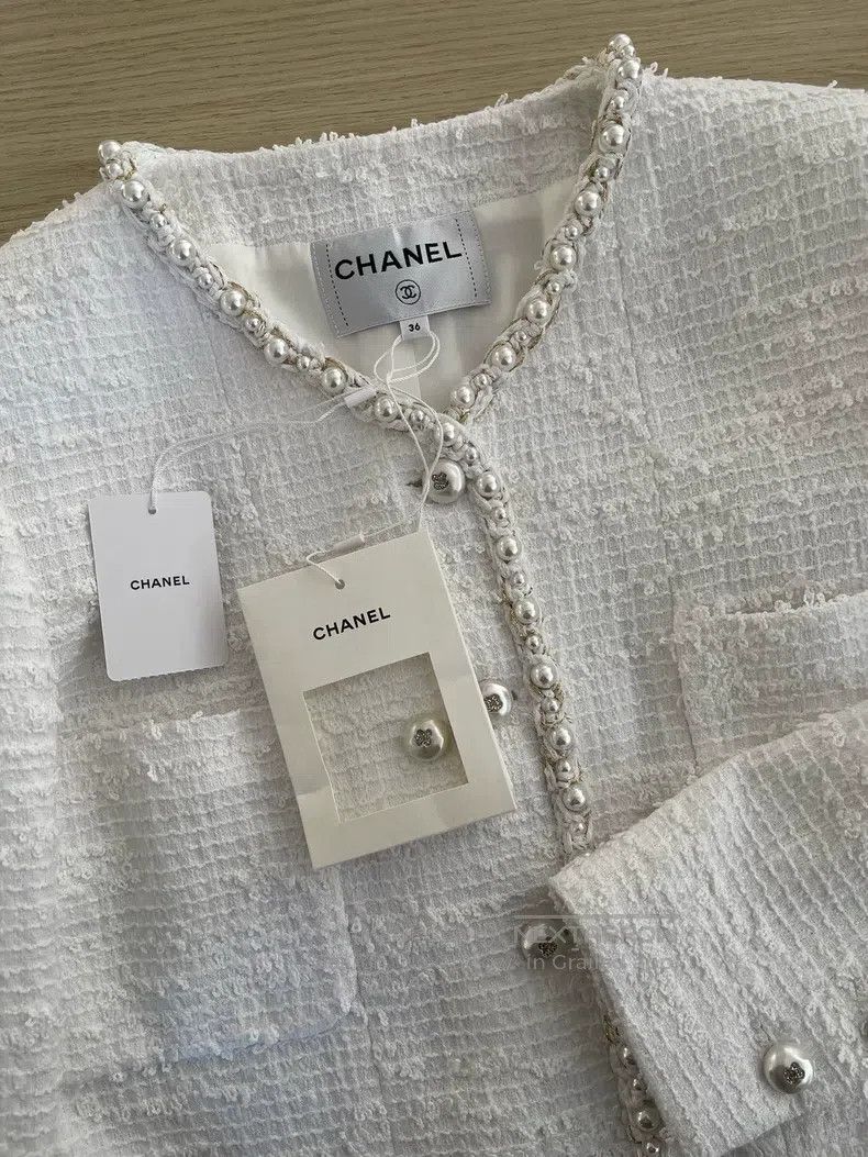 Chanel Chanel 25p white pearl jacket Size XS / US 0-2 / IT 36-38 - 5 Thumbnail