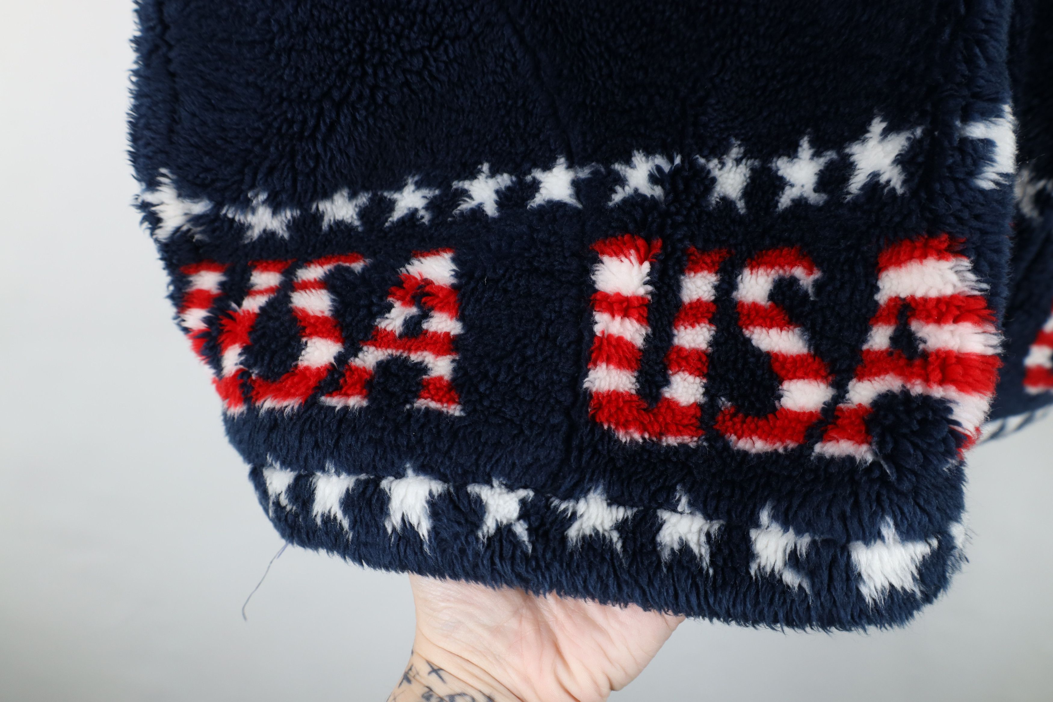 Vintage Vintage 90s Streetwear Flag All Over Print Fleece Jacket USA Size US M / EU 48-50 / 2 - 5 Thumbnail