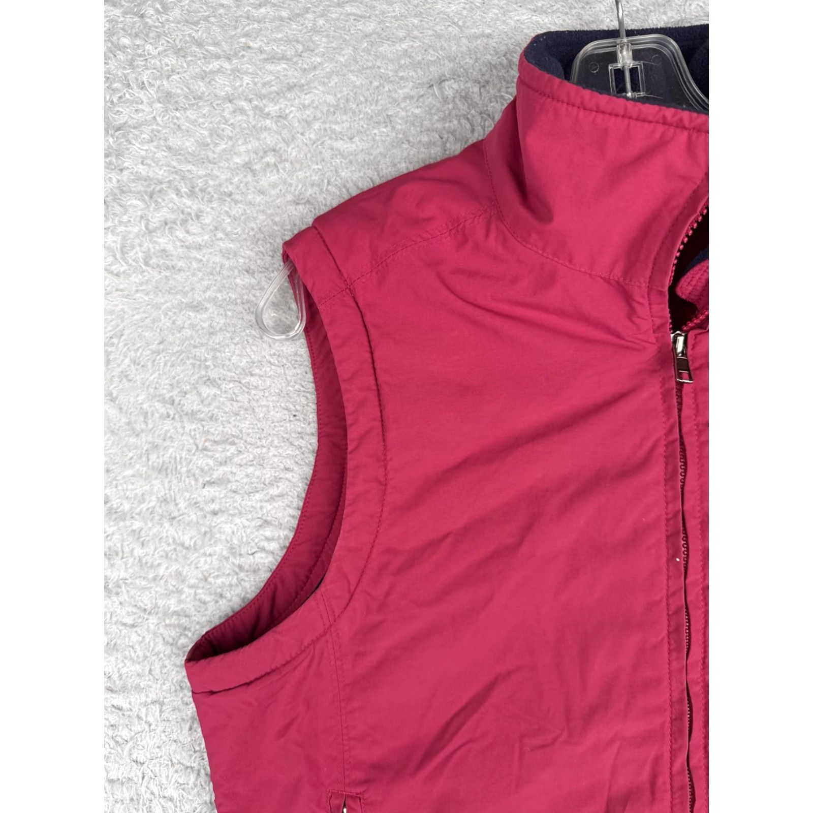 Vintage LL Bean Vest Womens Medium Raspberry Red Fleece Lined Nylon Zip Pockets Outdoor Size M / US 6-8 / IT 42-44 - 5 Thumbnail