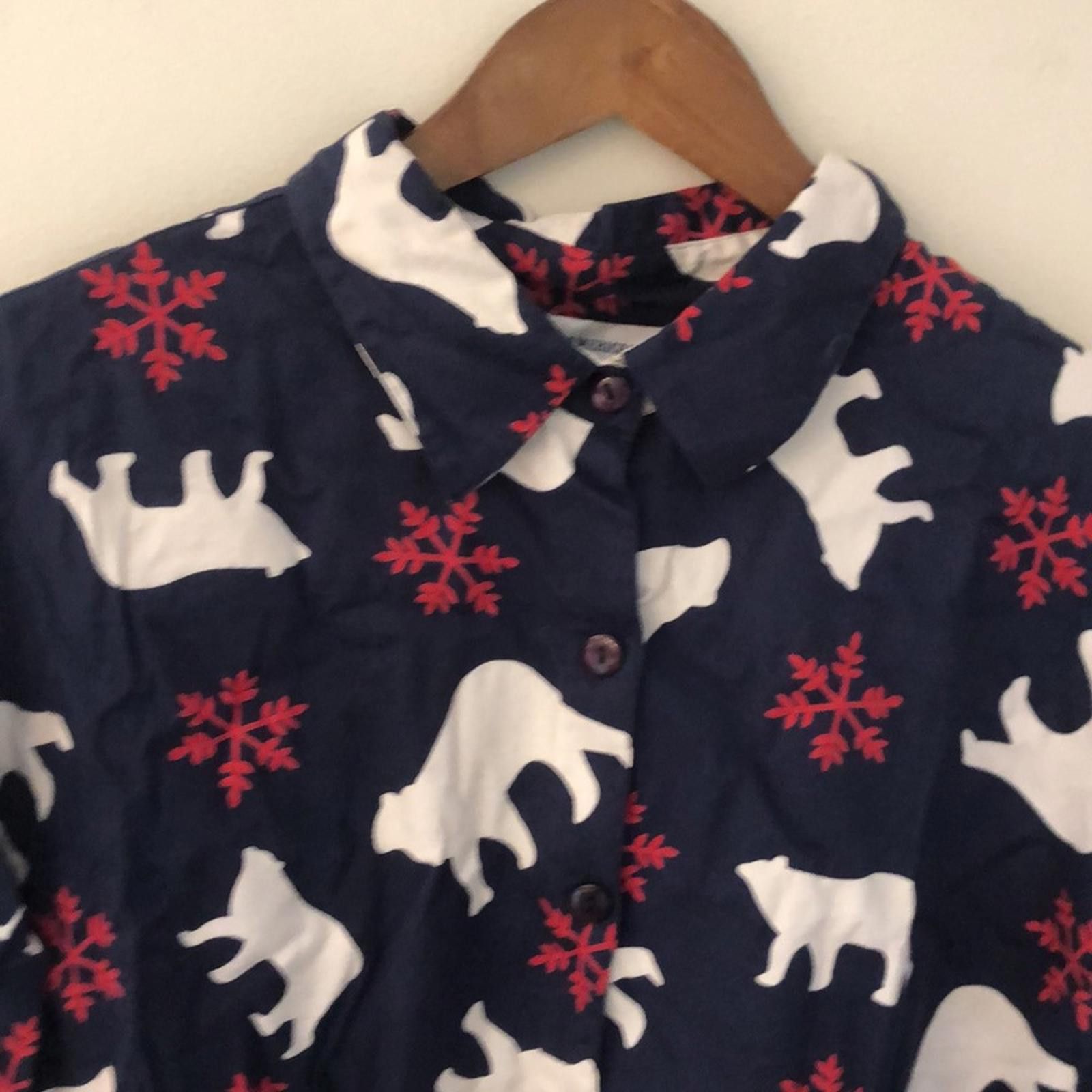 Other All American Comfort Polar Bear Snowflake button up shirt 1X Size XL / US 12-14 / IT 48-50 - 3 Thumbnail