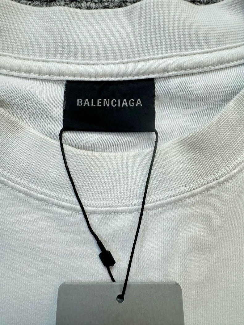 Balenciaga Balenciaga White BB graffiti monogram logo short sleeve 250 Size US S / EU 44-46 / 1 - 4 Thumbnail