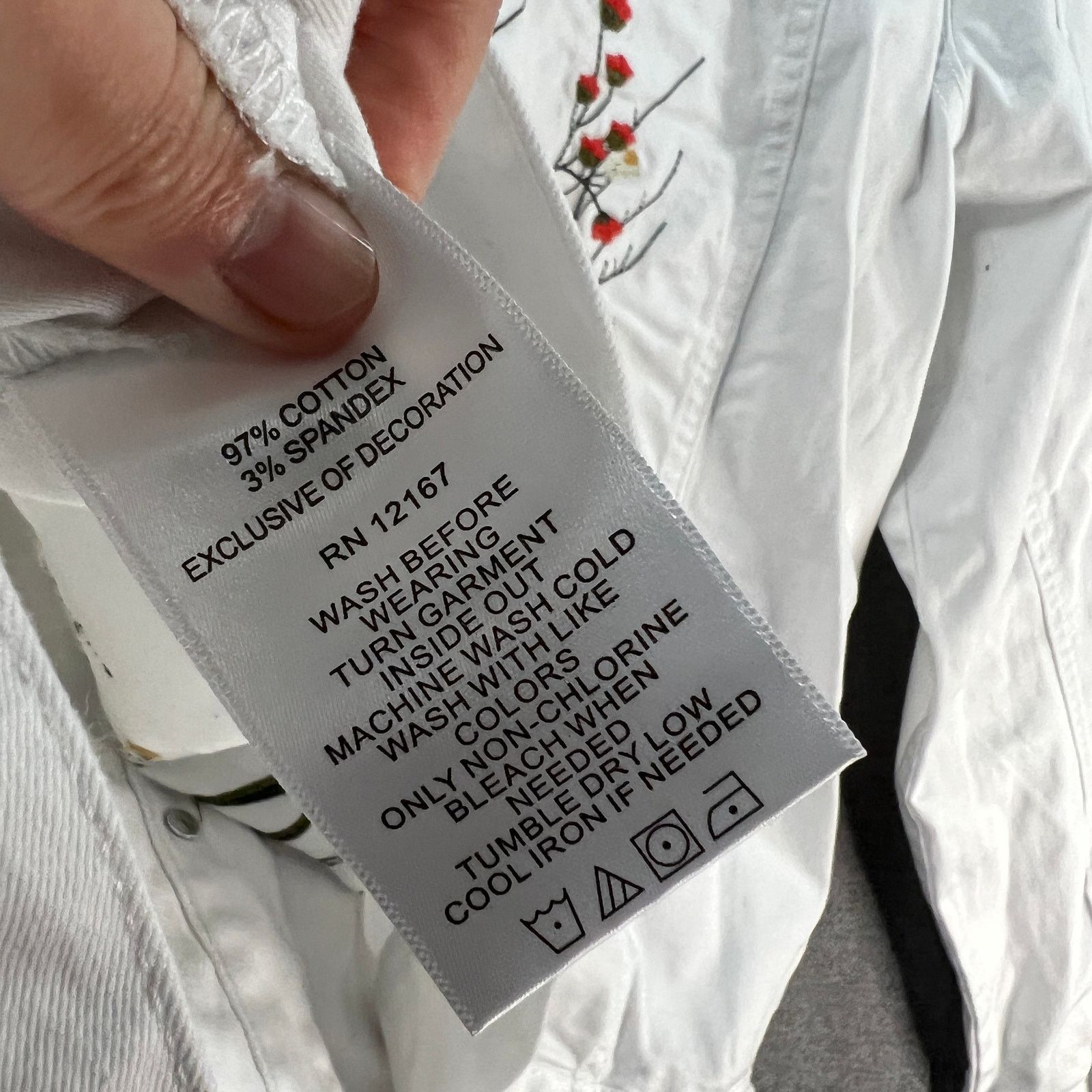 Other Laurie Felt Wave Denim Jacket with Embroidery White, Size L / US 10 / IT 46 - 15 Thumbnail