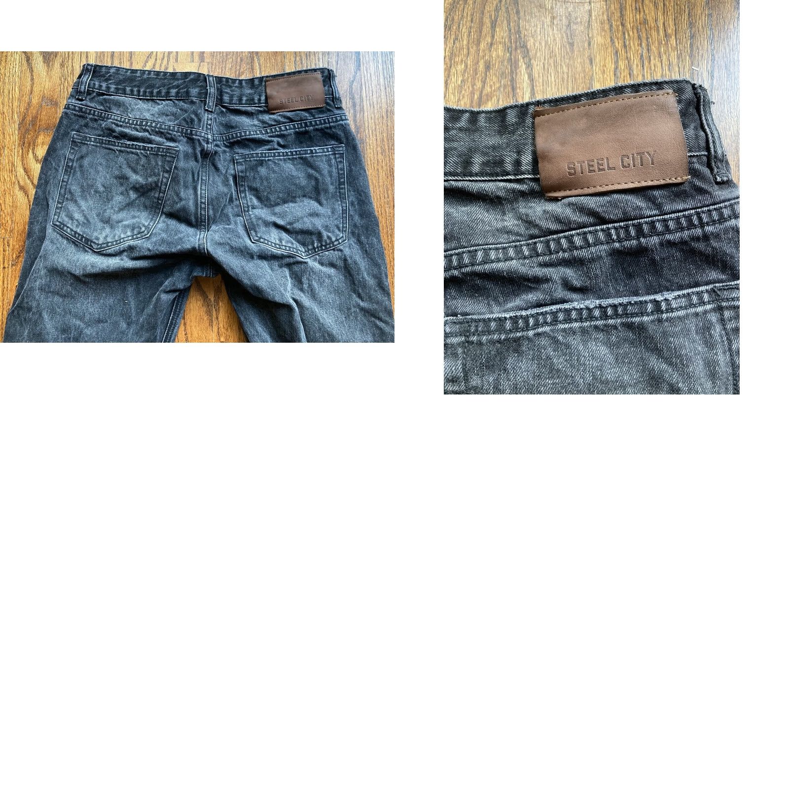 Vintage Steel City Jeans Mens Size 30x30 Black Denim Straight Leg Regular Cotton Jeans 30x30 City Inseam 30 Mens Size US 30 / EU 46 - 9 Thumbnail