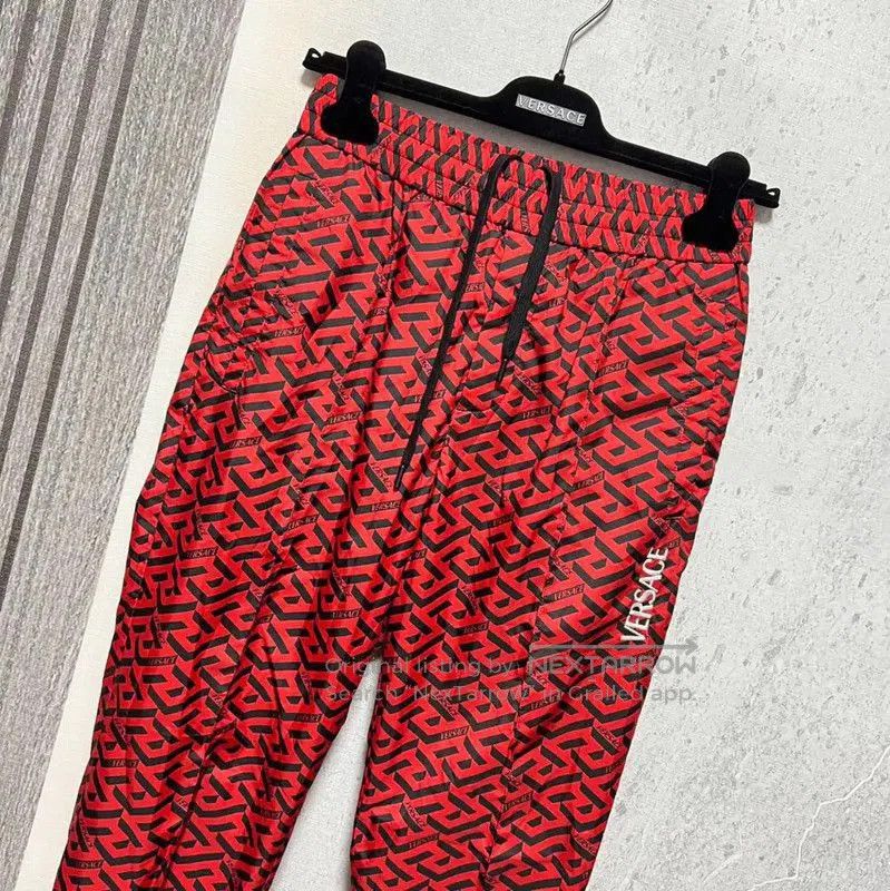 Versace Versace Red Embroidered Men's Casual Pants . Size US 30 / EU 46 - 2 Thumbnail