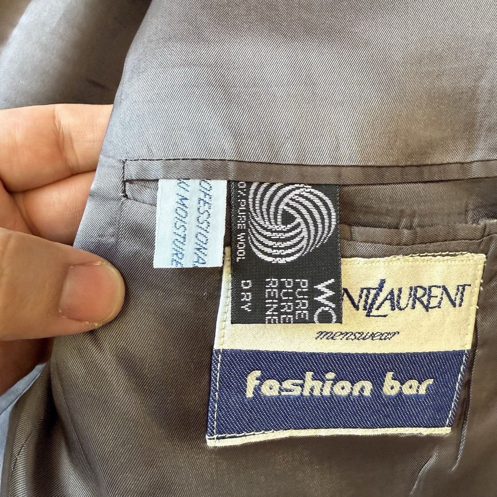 Yves Saint Laurent Yves Saint Laurent Blazer Large Dark Gray Striped Vintage Size 42R - 7 Thumbnail