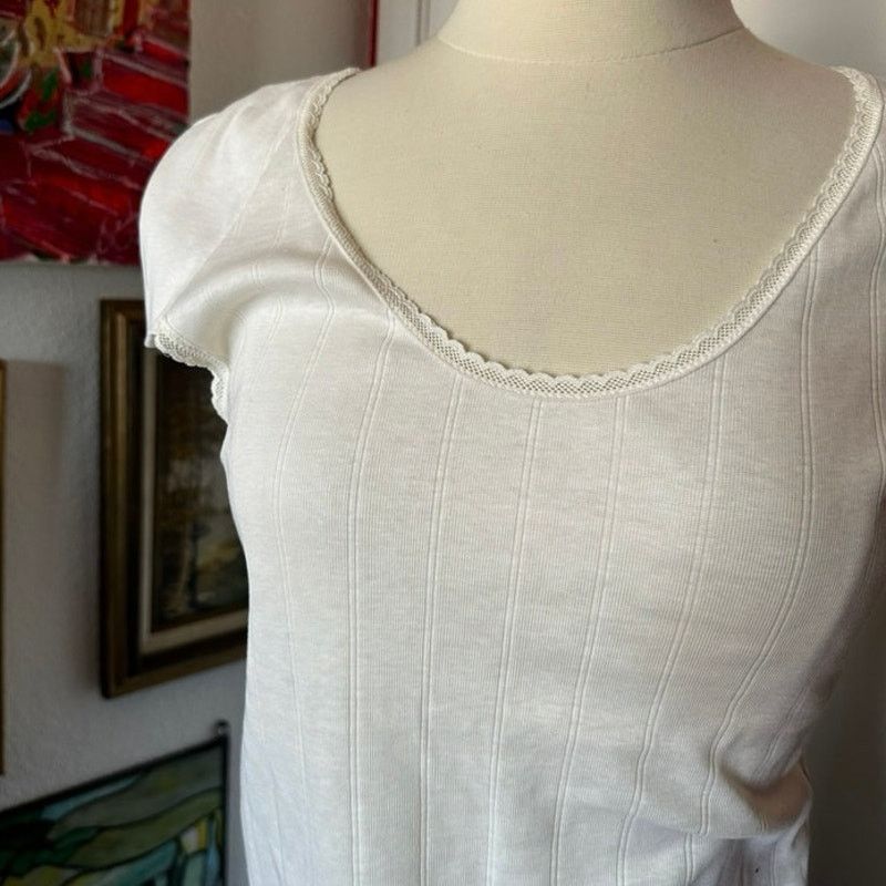 Other no brand no size white knit shirt Size M / US 6-8 / IT 42-44 - 2 Thumbnail