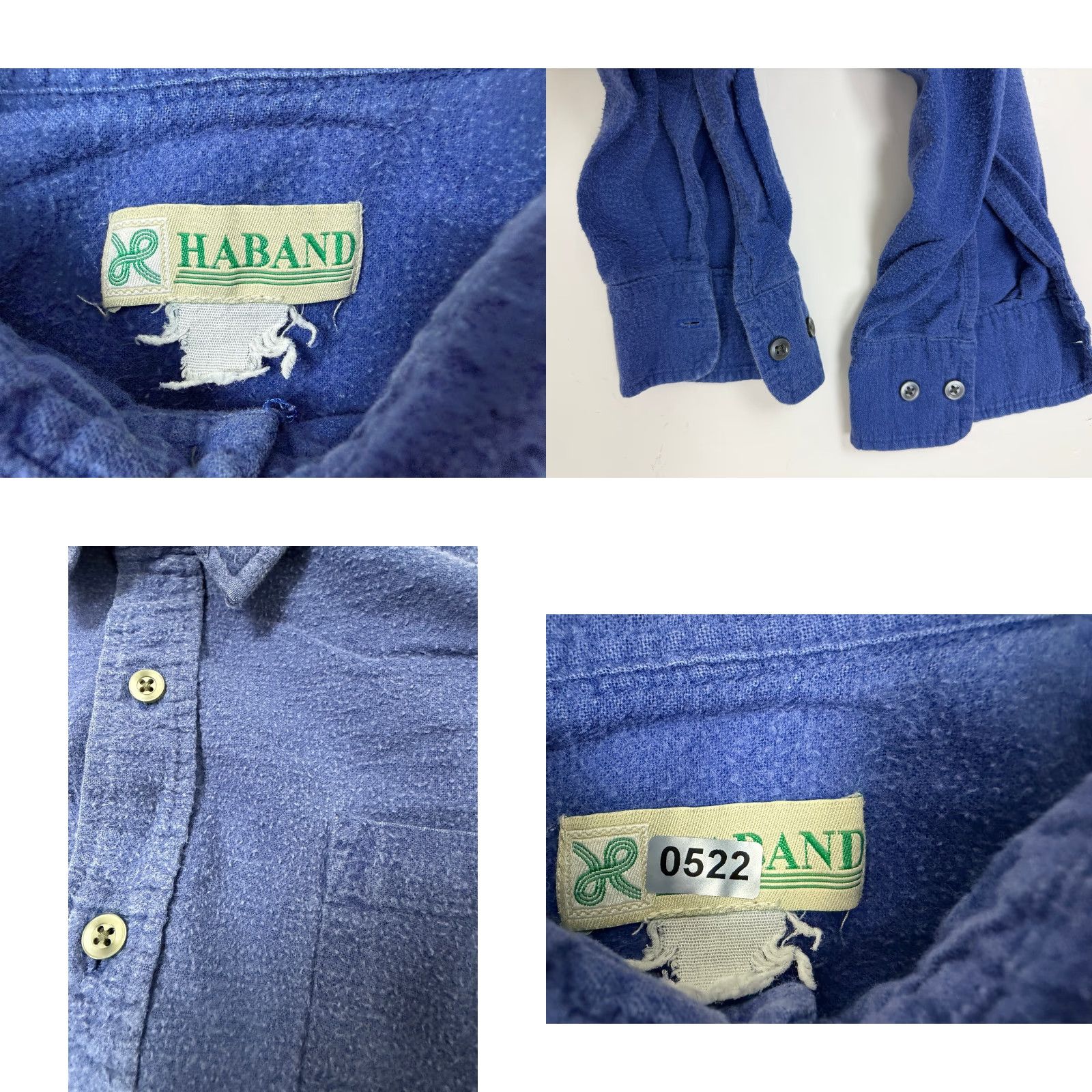 Haband VINTAGE Haband Flannel Shirt Men L Blue 80s Pilling Faded Lightweight Button-Up Casual Outdoor 80s Grunge Hipster Pockets Size US L / EU 52-54 / 3 - 9 Thumbnail