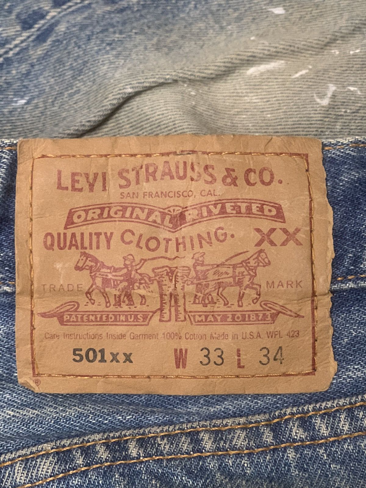 Levi's Vintage Clothing Rare Design Vintage Levi’s 501xx Distressed Denim Size US 32 / EU 48 - 4 Thumbnail