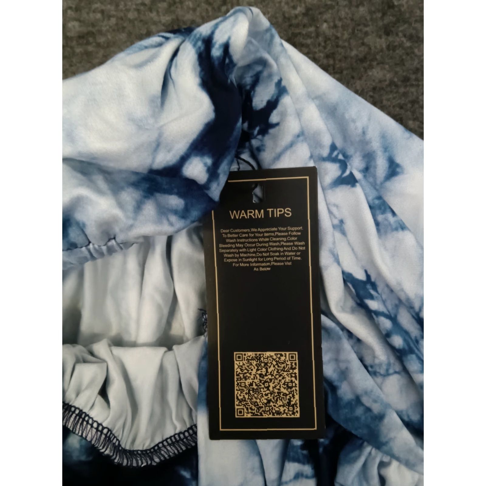 Vintage Glory Star Dress L Tie Dye Blue Boho Faux Wrap Sleeveless Under Shoulder Dress Size L / US 10 / IT 46 - 6 Thumbnail