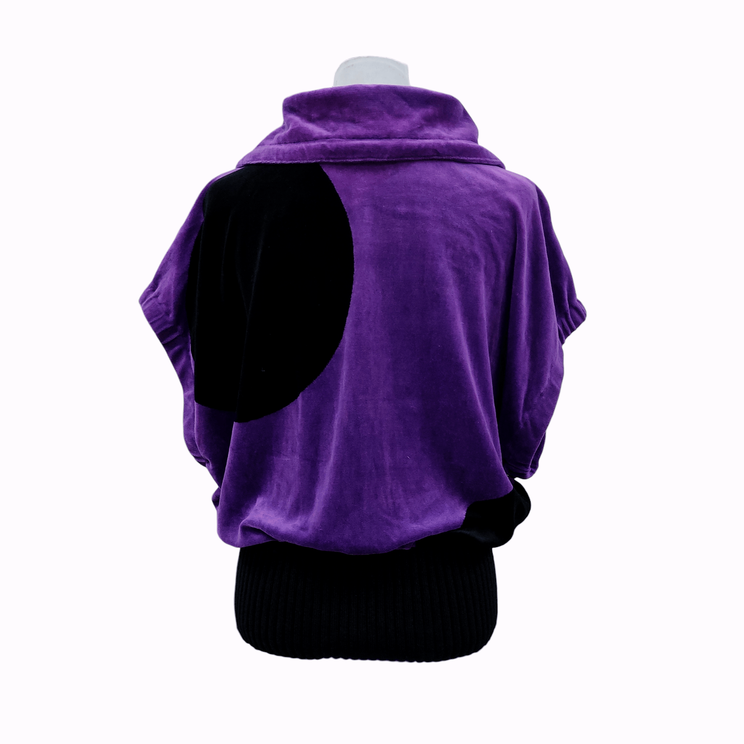 Sonia Rykiel Vtg "Karma Body & Soul" Dolman Short Sleeve Velour Jacket Size M / US 6-8 / IT 42-44 - 2 Thumbnail