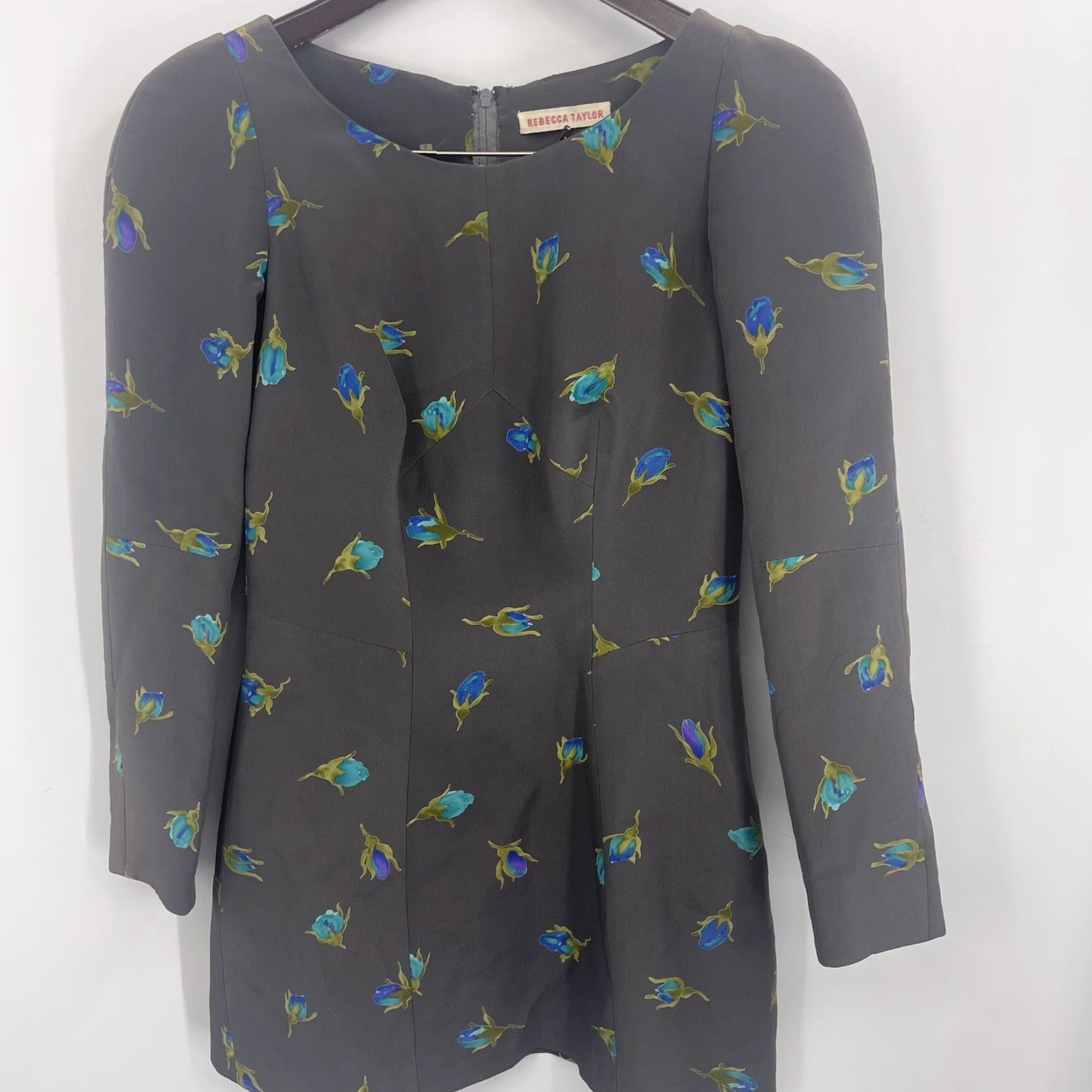 Rebecca Minkoff Rebecca Minkoff Dress Women Floral Silk Zip Sleeve Mini 4 Black Puff Sleeve Silk Chiffon Vintage No 90s Event Theme Flower Womens Size S / US 4 / IT 40 - 5 Thumbnail