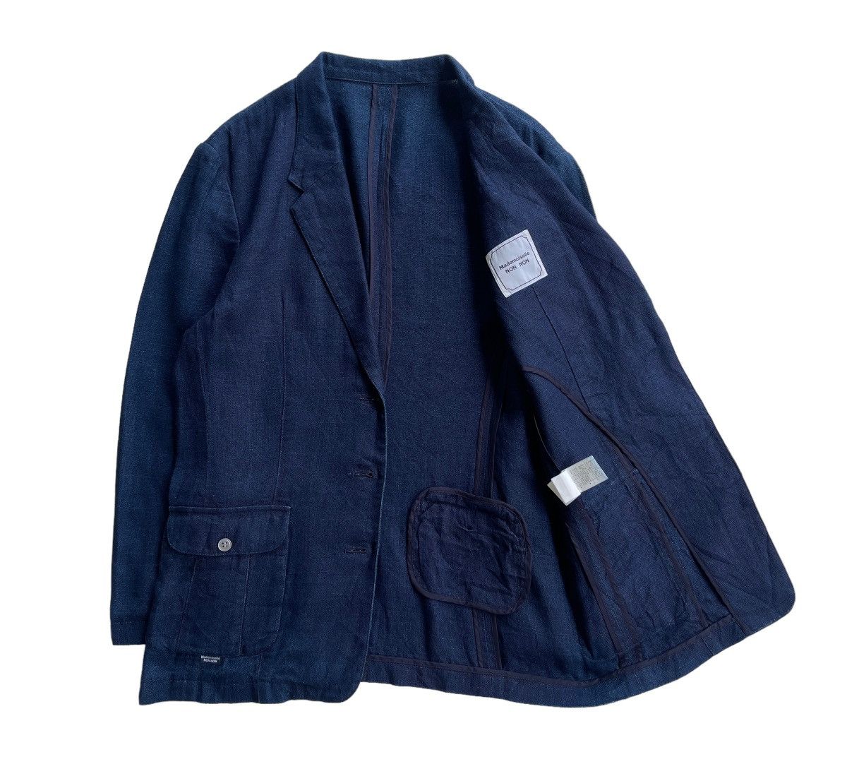 Indigo Modemoiselle Non Non Blue Indigo Linen Jacket Size US M / EU 48-50 / 2 - 5 Thumbnail