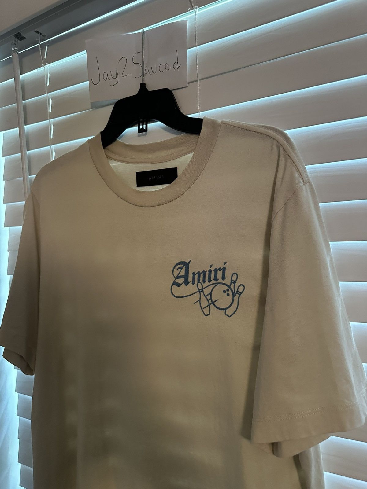 Amiri Beige Amiri Bowling Tee Size US L / EU 52-54 / 3 - 6 Thumbnail