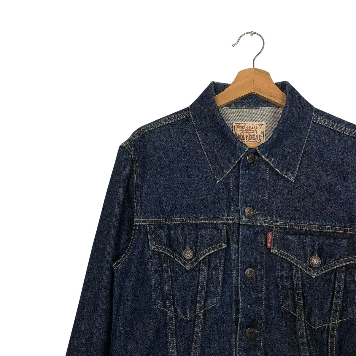 Hysteric Glamour 🔥VINTAGE TRUCKER DENIM JACKET HOLYDEAL CAFE RACER STYLE Size US L / EU 52-54 / 3 - 9 Thumbnail