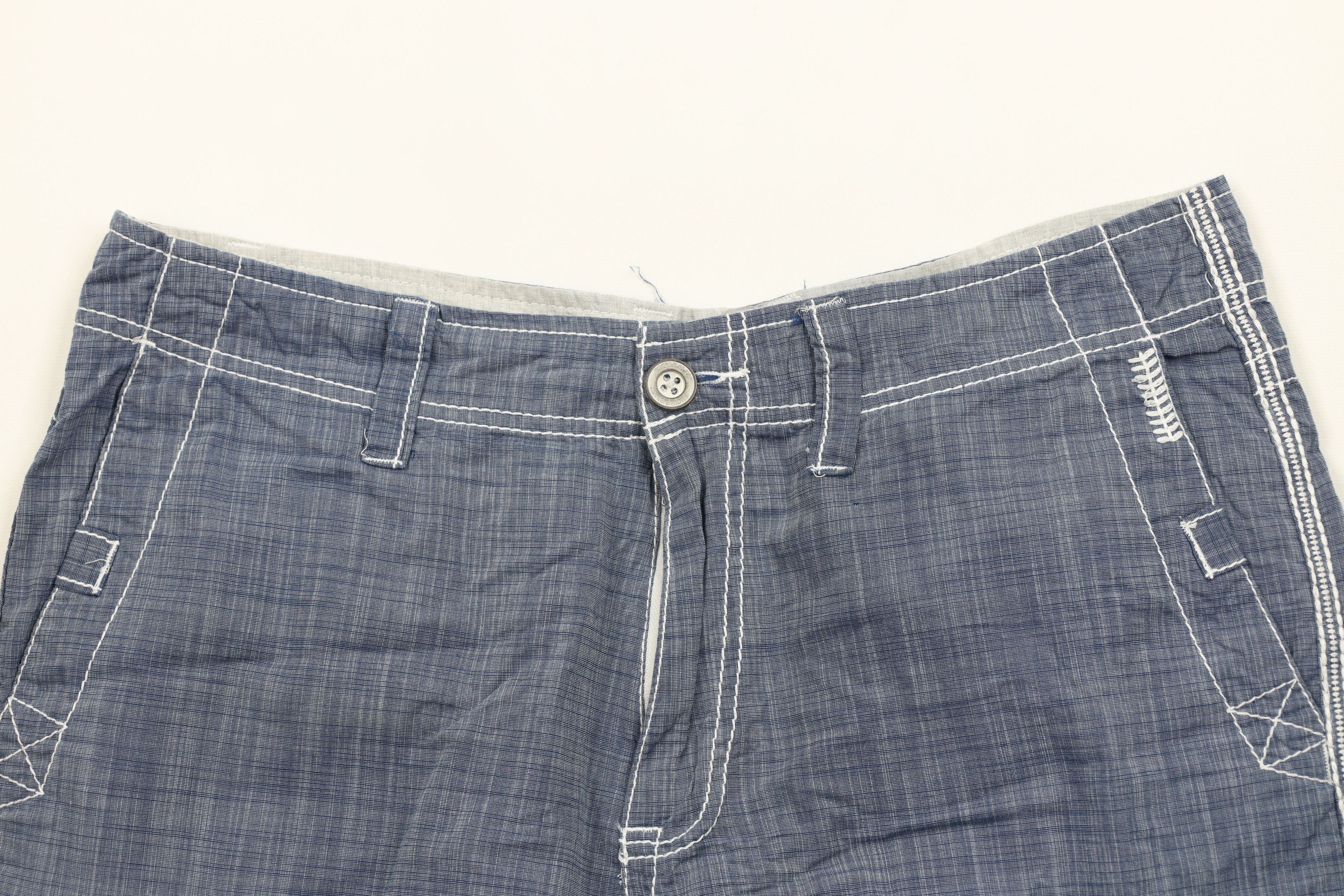 Buckle Black × Vintage Buckle Black Chambray MMA Fighting Cargo Shorts Blue Cotton Size US 34 / EU 50 - 2 Thumbnail