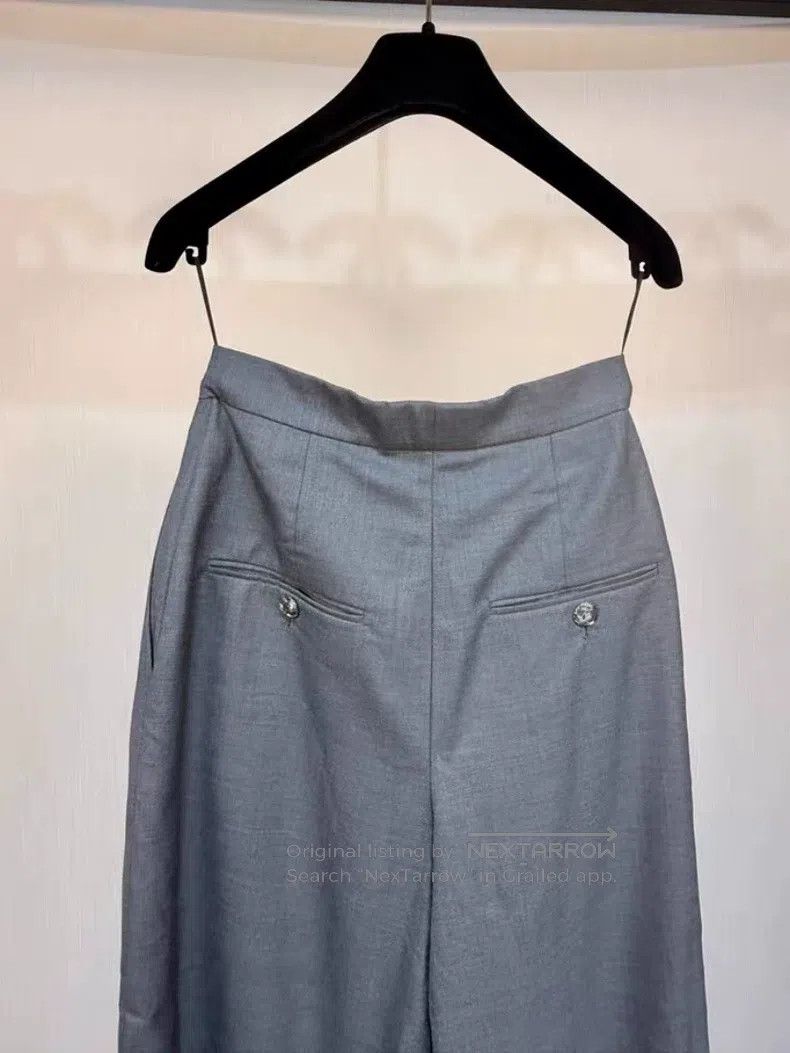 Chanel Chanel Grey wide-leg trousers Size 42" / US 20 - 3 Thumbnail