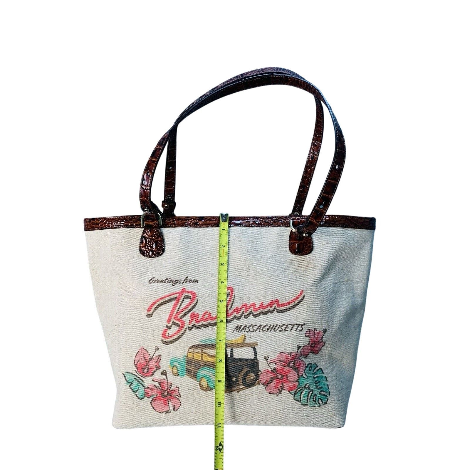 BRAHMIN Brahmin Brooke Pecan Pipa Greeting Massachusetts Tote Woody Size ONE SIZE - 7 Thumbnail