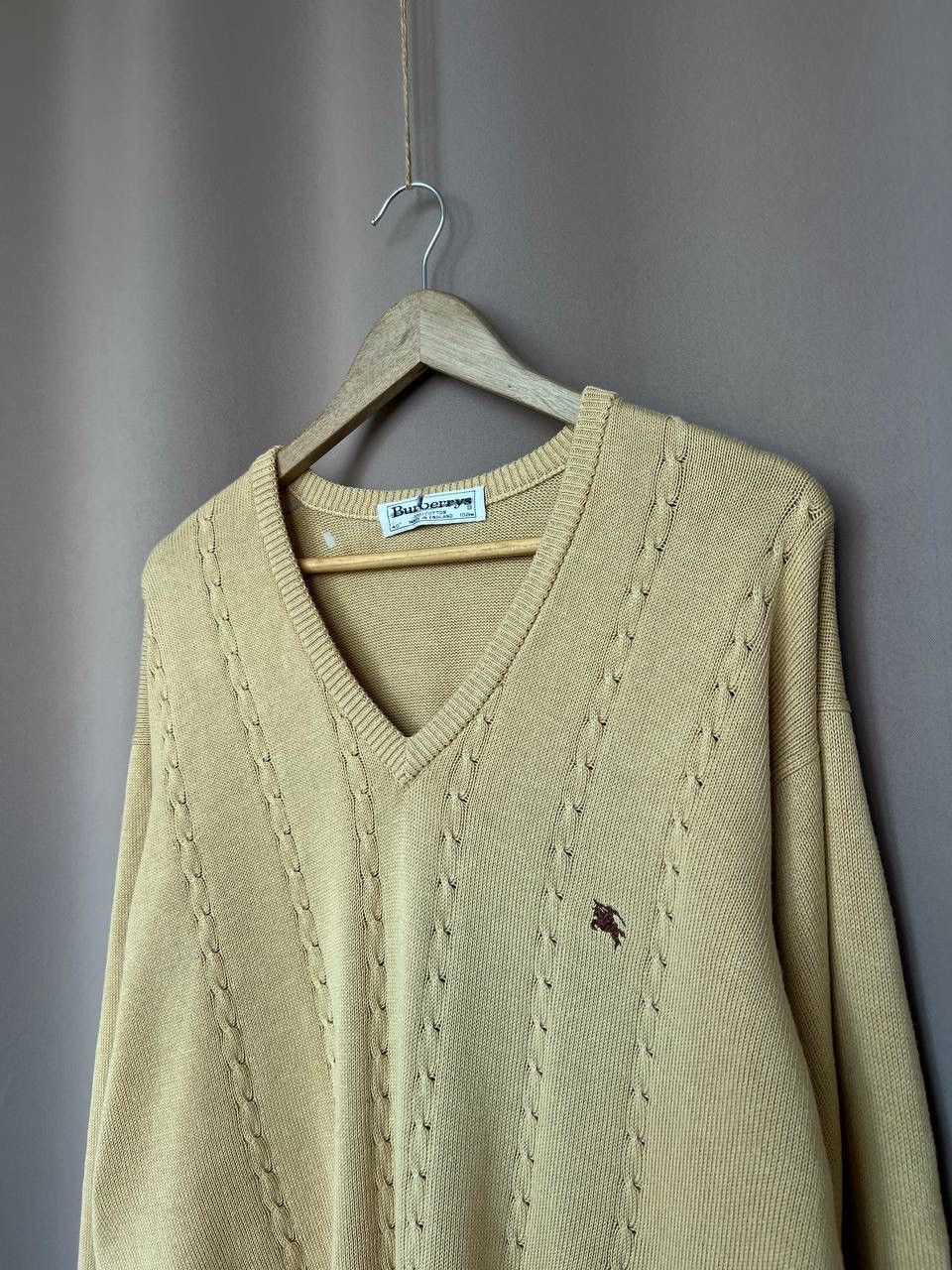 Burberry Burberrys V- Neck Sweater Mens Size L Vintage Cotton Knit Size US L / EU 52-54 / 3 - 4 Thumbnail