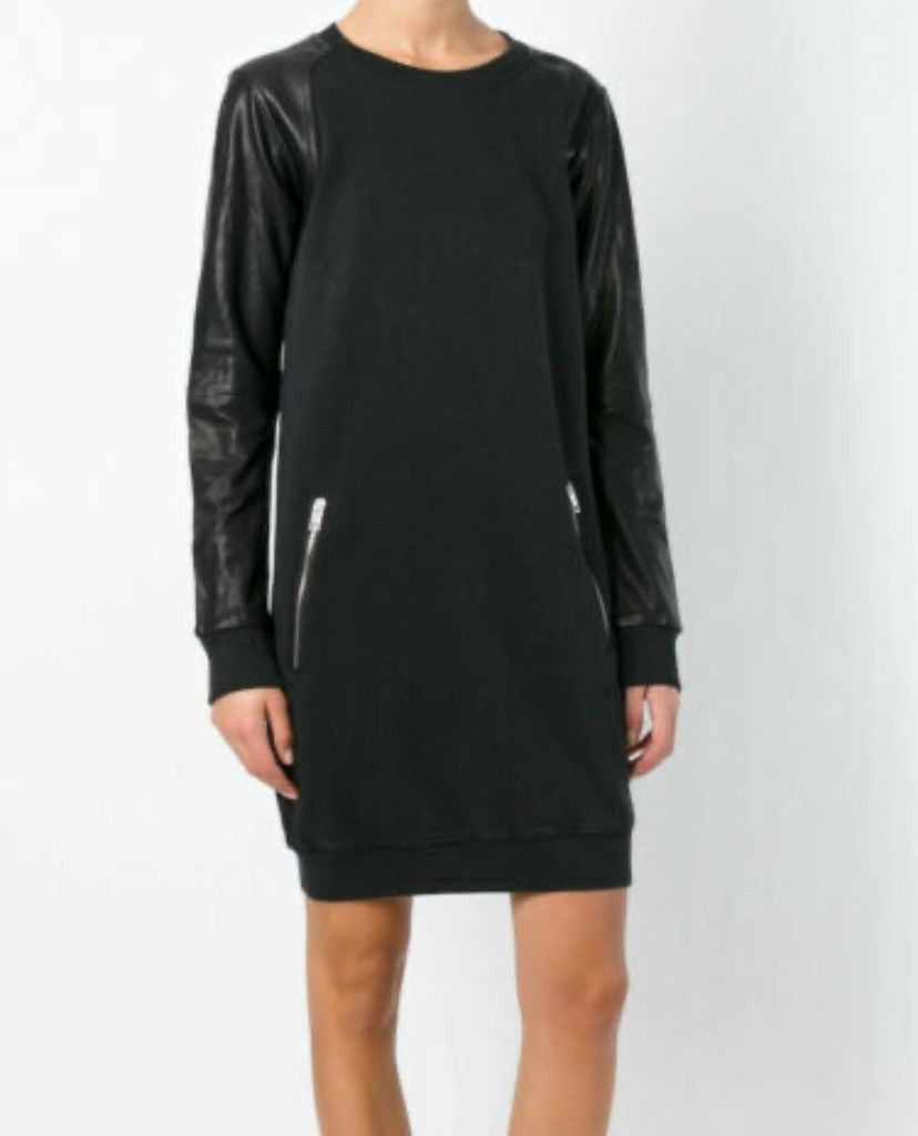 Diesel × Diesel Black Gold Vintage Diesel Lambskin Hybrid Zipper Dress Sweatshirt Size M / US 6-8 / IT 42-44 - 1 Thumbnail