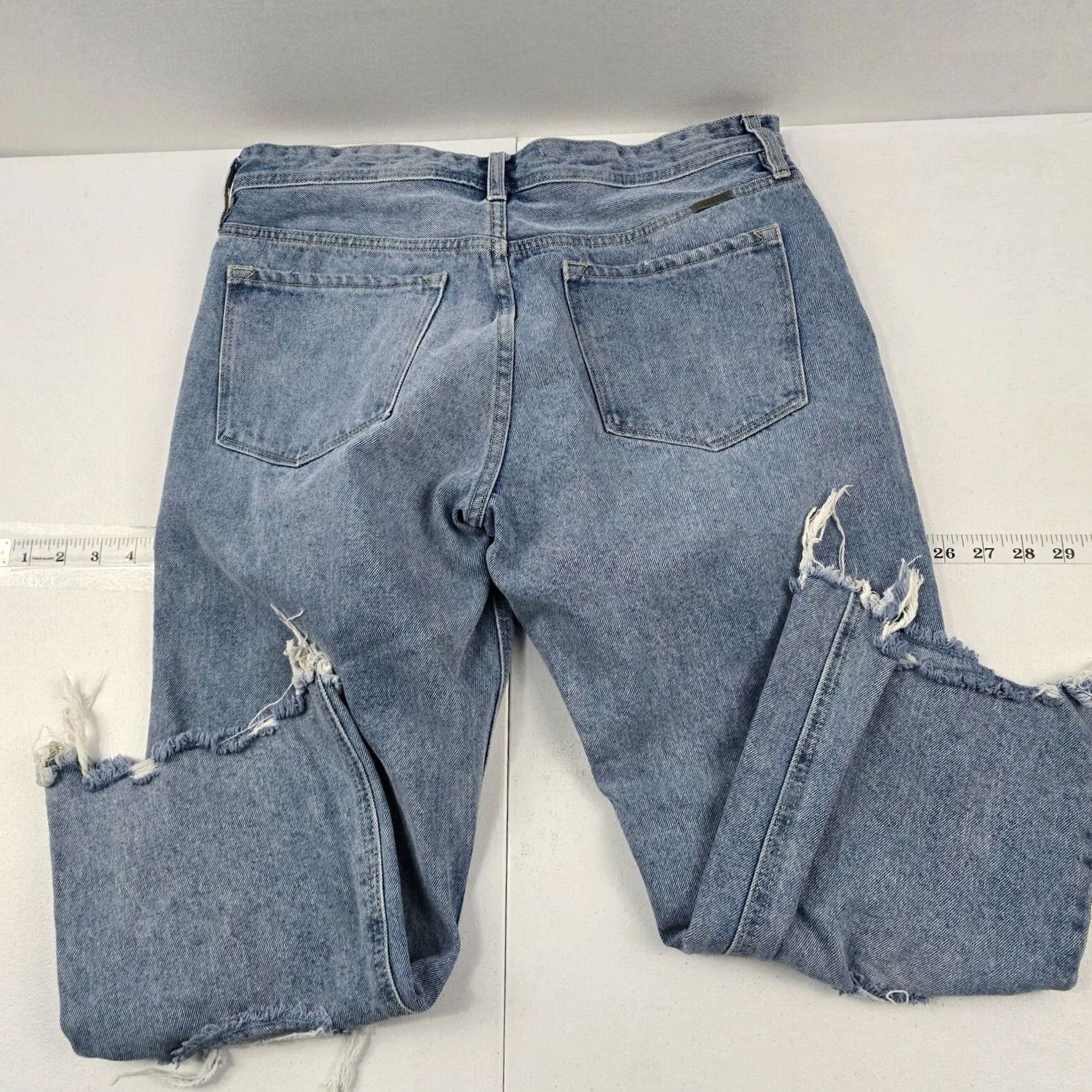 Vintage KanCan Jeans Distressed Light Wash Ankle Straight 30 Womens Blue 210310 Size 30" / US 8 / IT 44 - 3 Thumbnail