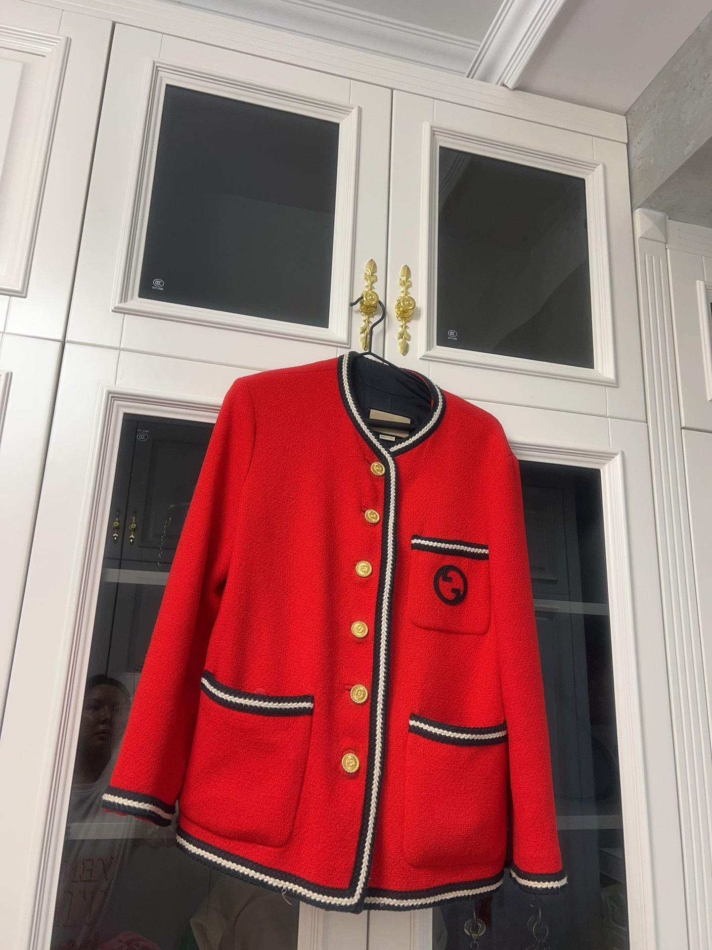 Gucci Red Gucci Coat with Gold GG Buttons Size M / US 6-8 / IT 42-44 - 1 Thumbnail