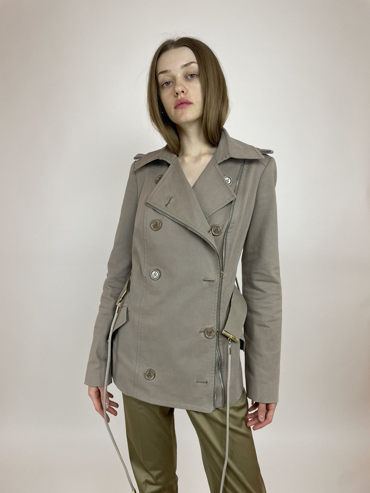 Elisabetta Franchi ELISABETTA FRANCHI CELYN b Trench Coat Womens size 44 Size M / US 6-8 / IT 42-44 - 8 Thumbnail