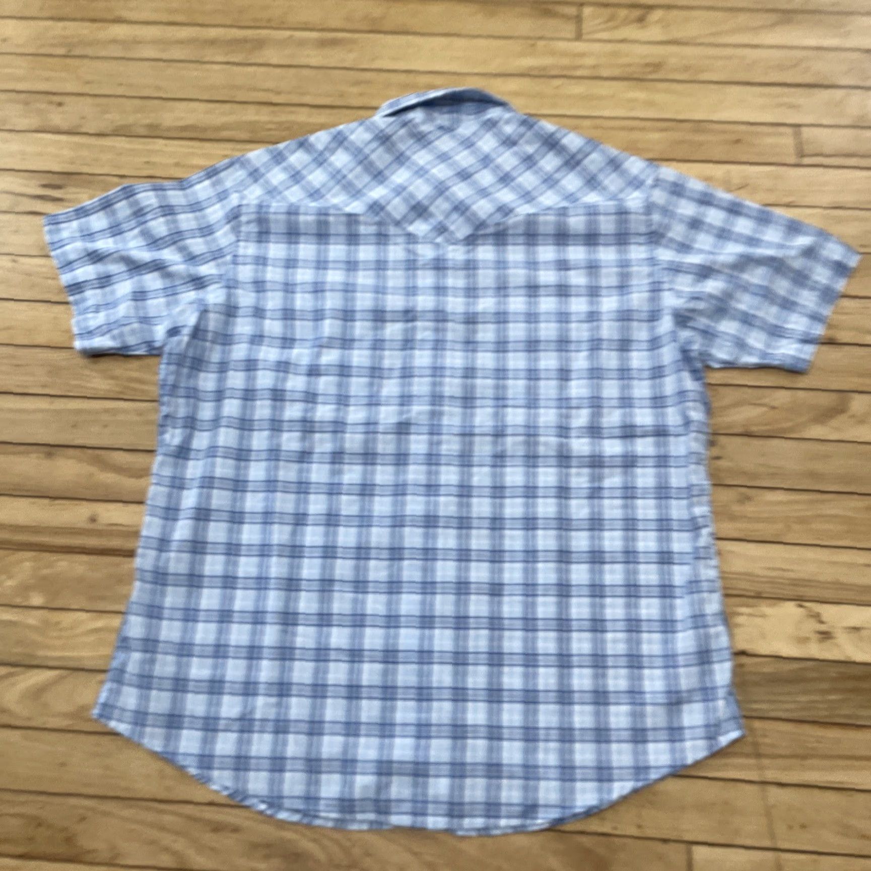 Wrangler VINTAGE Wrangler Western Shirt Men XL Pearl Snap Blue Plaid Cowboy Brushpopper XL 48" Shirt Mens Blue Plaid Pearl Snap Western Shirt XL 48" Wrangler Size US XL / EU 56 / 4 - 2 Thumbnail