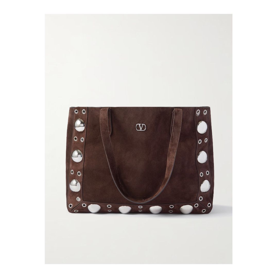 Valentino os11x0726 Size:OS/ Nellcote Embellished Suede Tote Bag Brown Size ONE SIZE - 1 Thumbnail