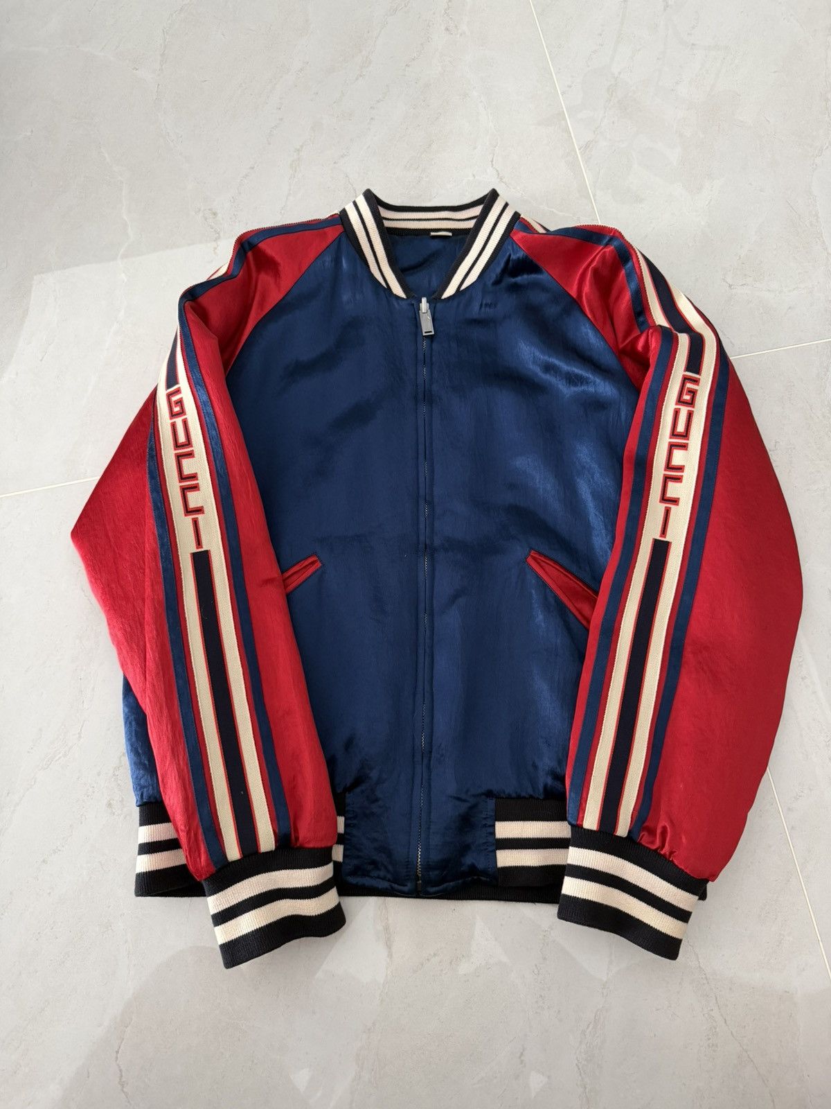 Gucci Gucci Bicolor Silk Logo Jacket Sz.50 Size US M / EU 48-50 / 2 - 1 Thumbnail